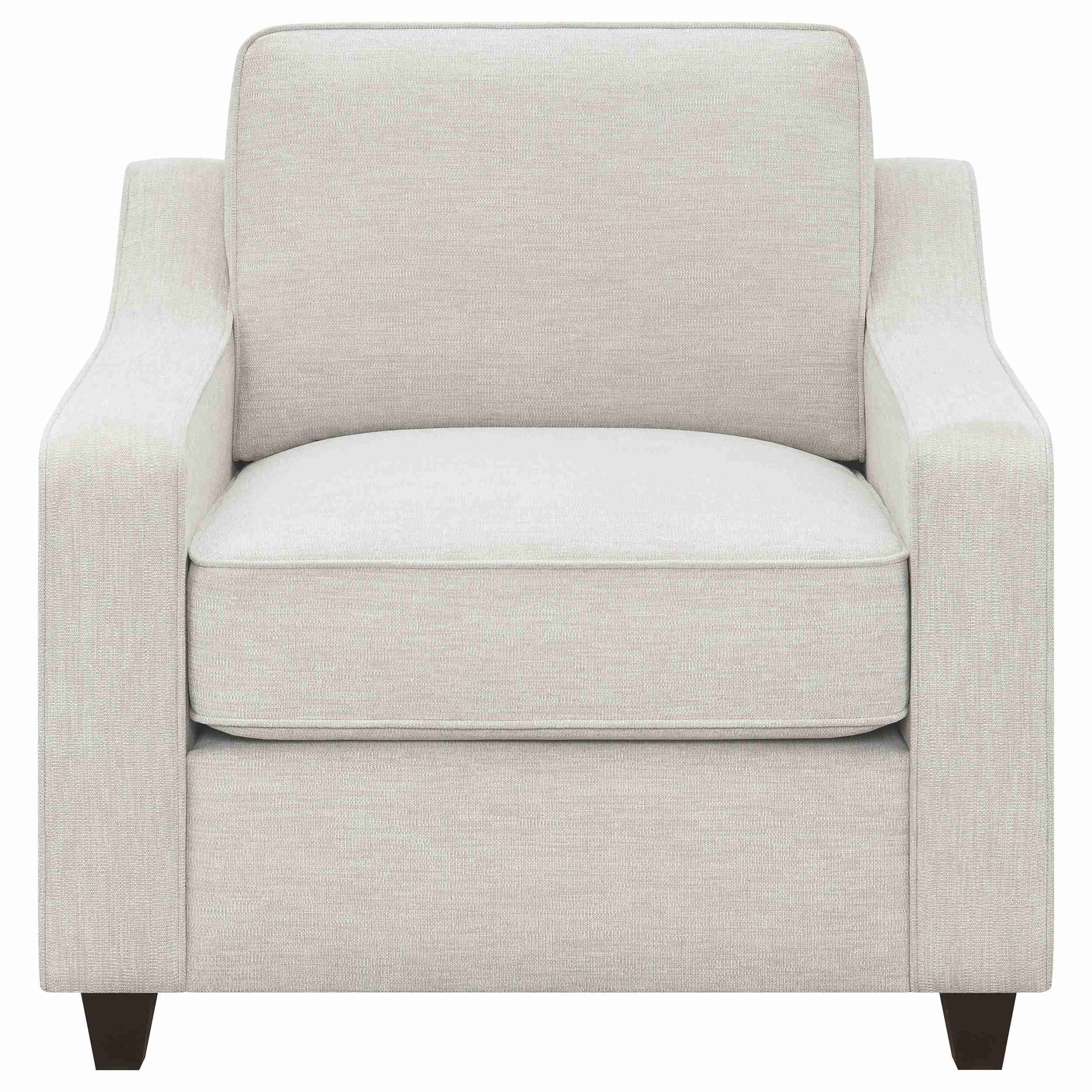 Coaster Furniture Christine 552063 Upholstered Sloped Arm Accent Chair - Beige - Image 2
