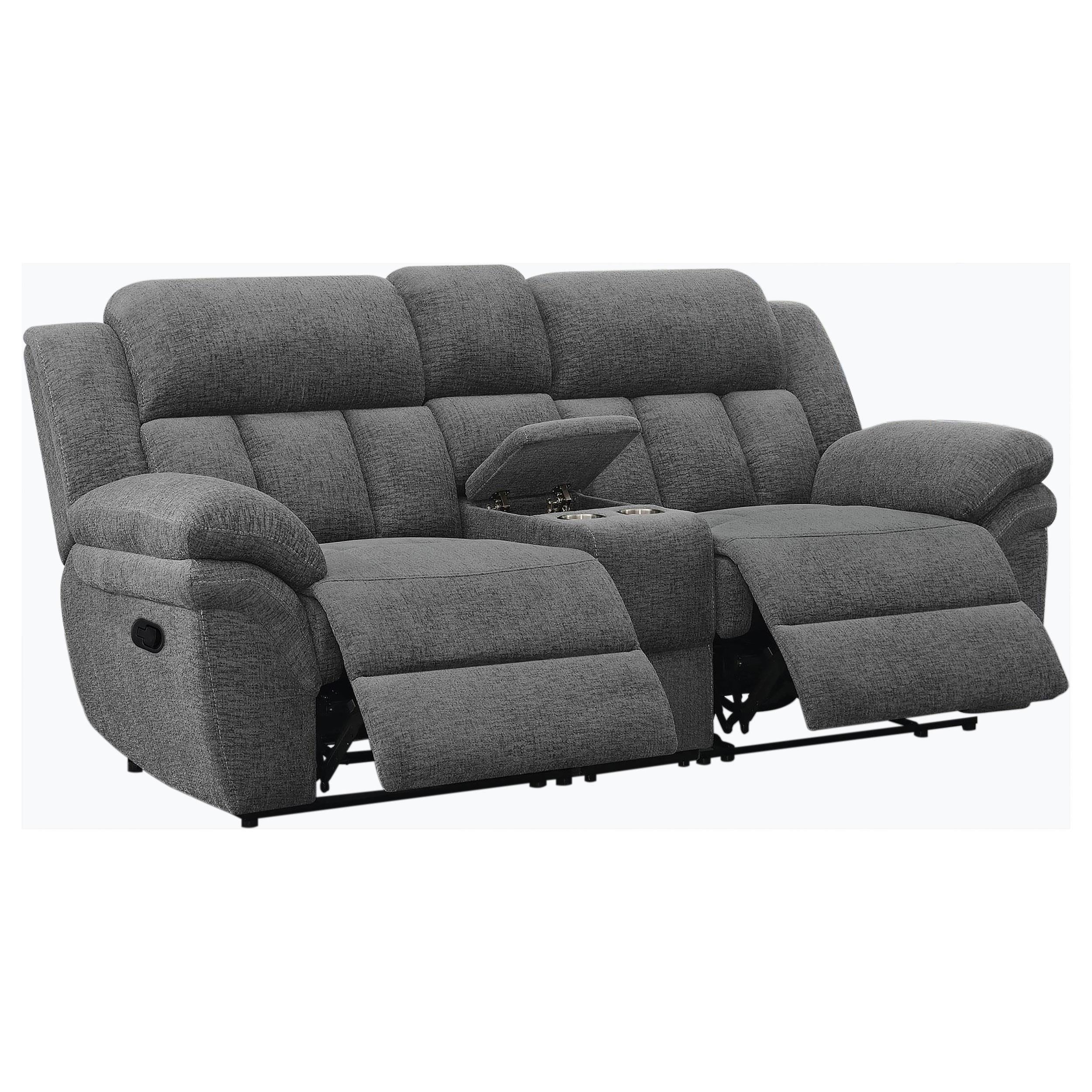 Coaster Furniture Bahrain 609542 Upholstered Motion Loveseat - Charcoal - Image 2
