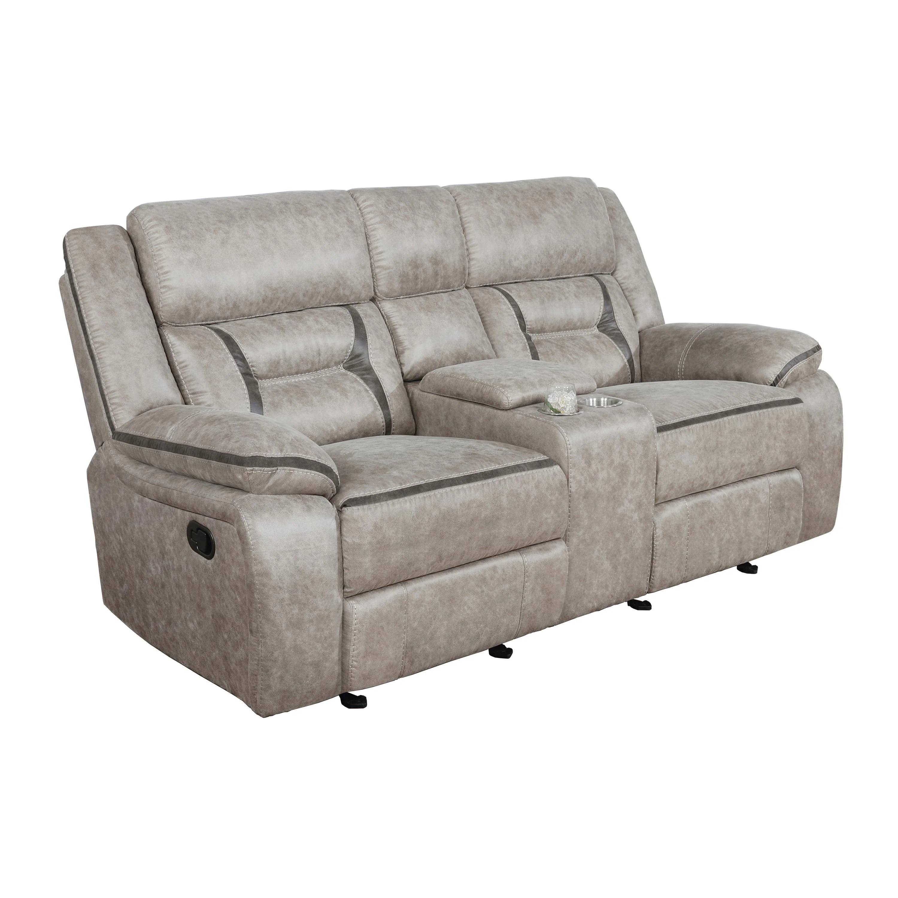 Coaster Furniture Greer 651352 Upholstered Motion Reclining Loveseat - Taupe - Image 1