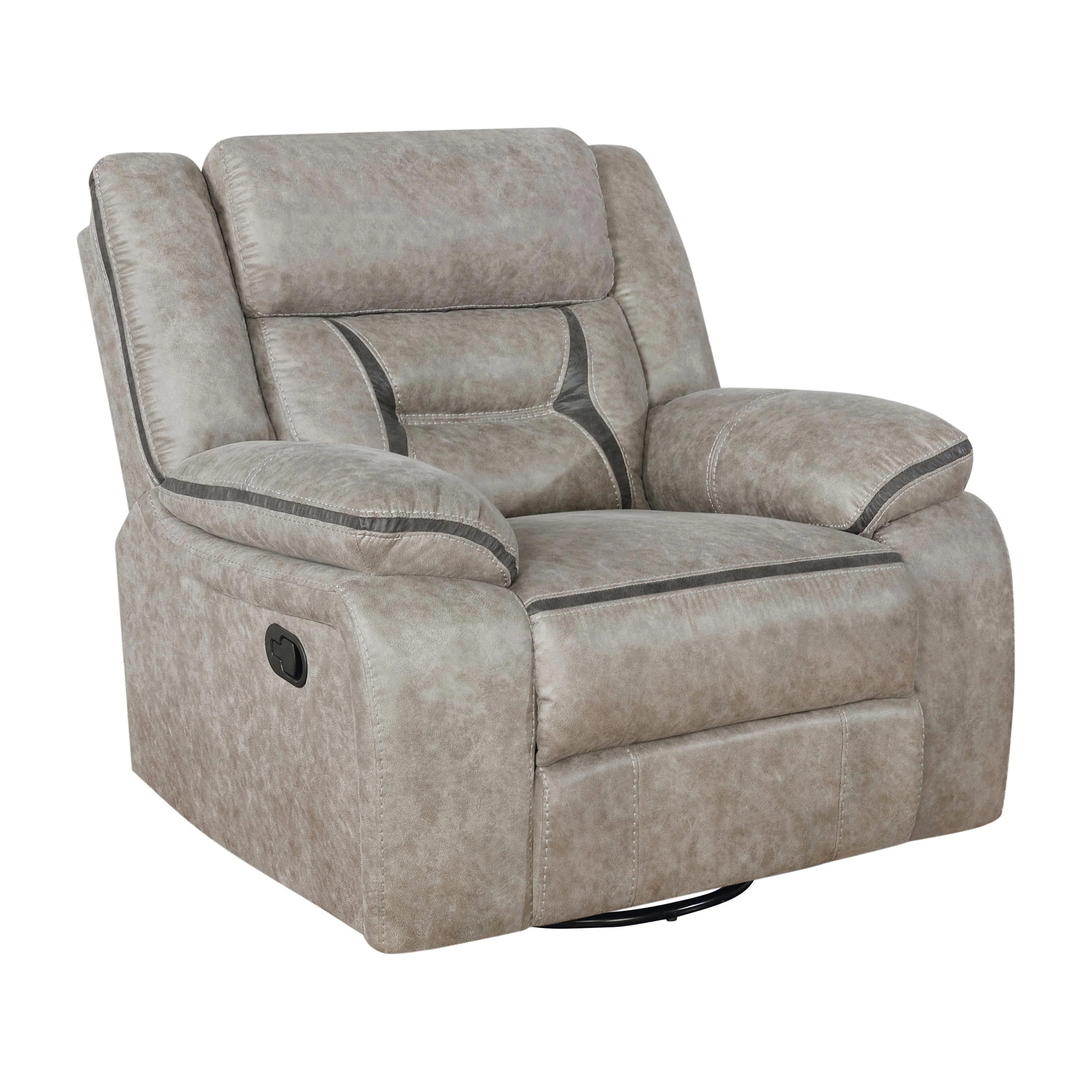 Coaster Furniture Greer 651353 Upholstered Swivel Glider Recliner Chair – Taupe