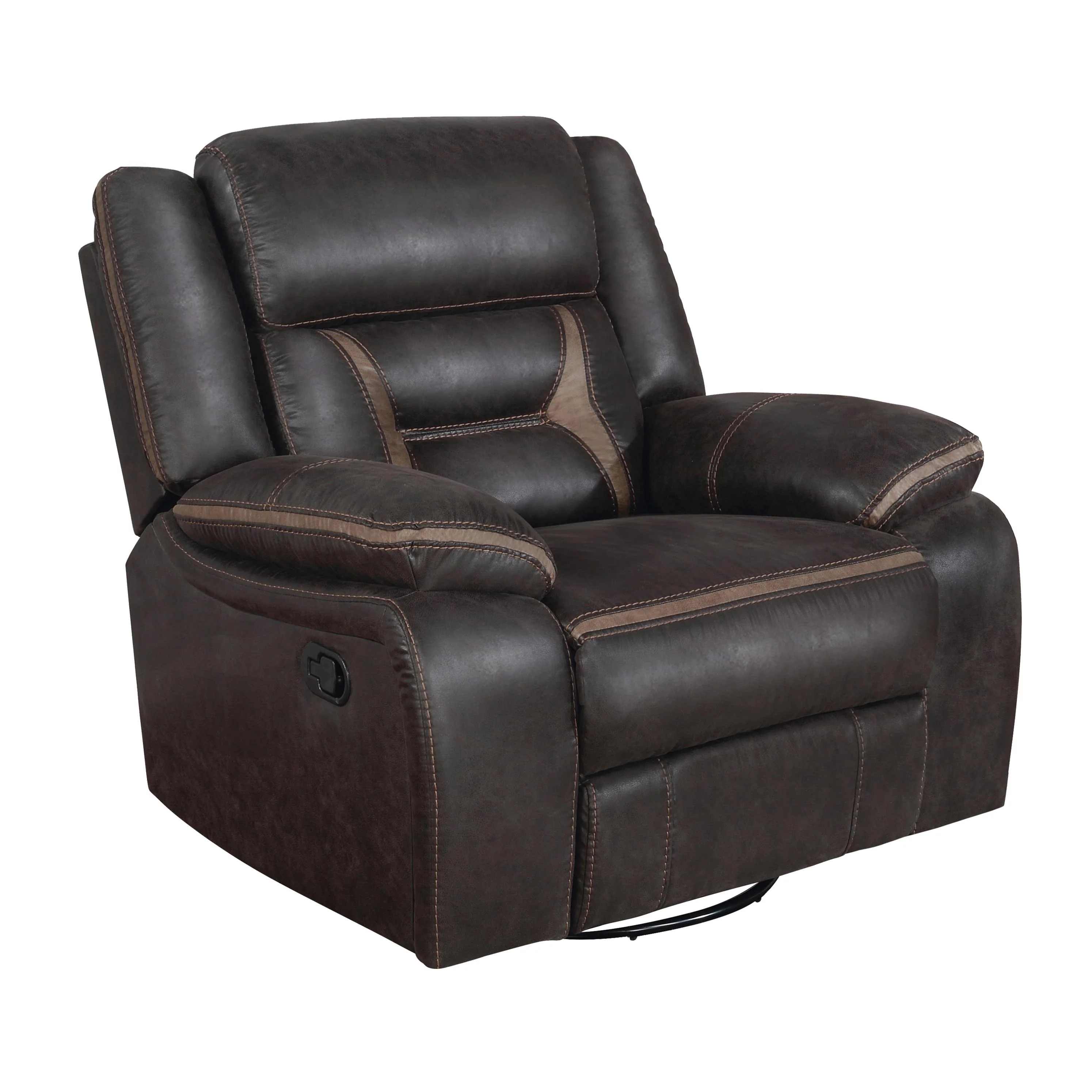 Coaster Furniture Greer 651356 Upholstered Swivel Glider Recliner Chair – Brown