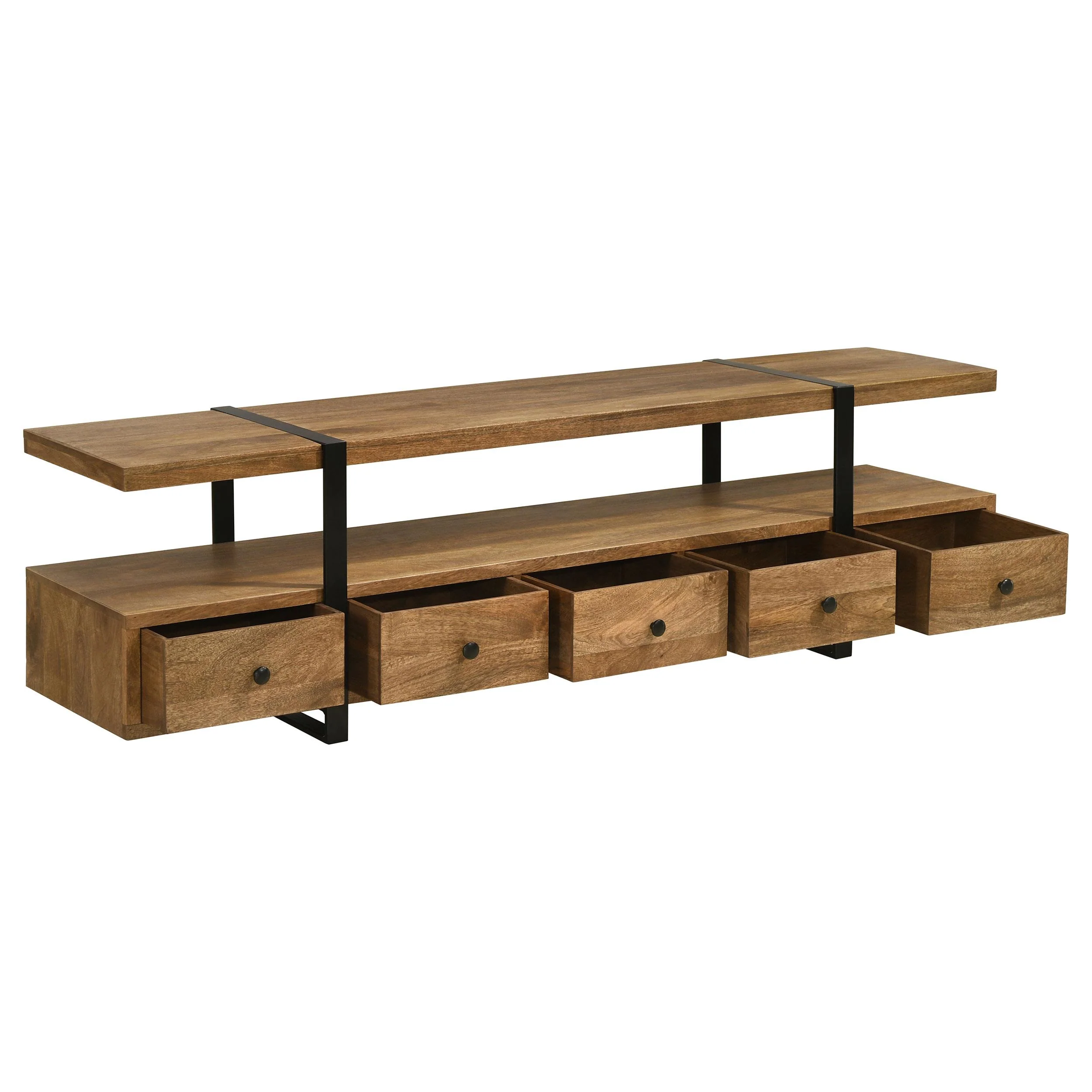 Coaster Furniture Otto 703243 5-Drawer Mango Wood 70" TV Stand Media Console - Brown - Image 2