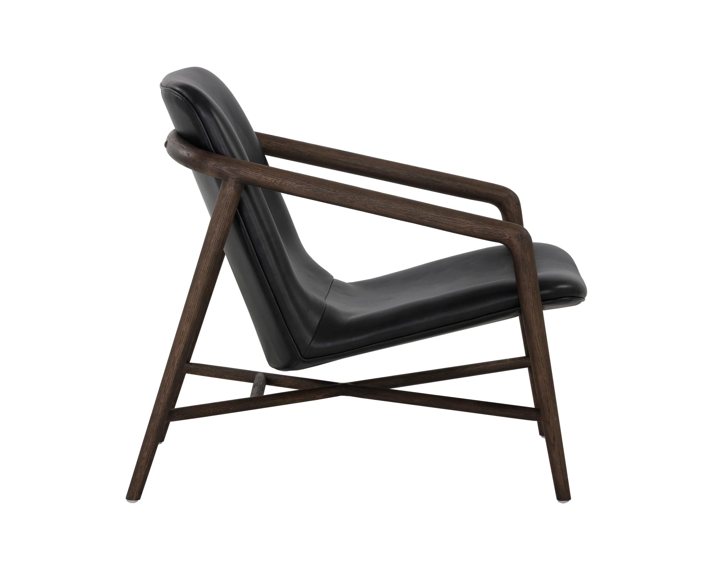 Cinelli Lounge Chair - Distressed Brown - Brentwood Charcoal Leather - Image 3