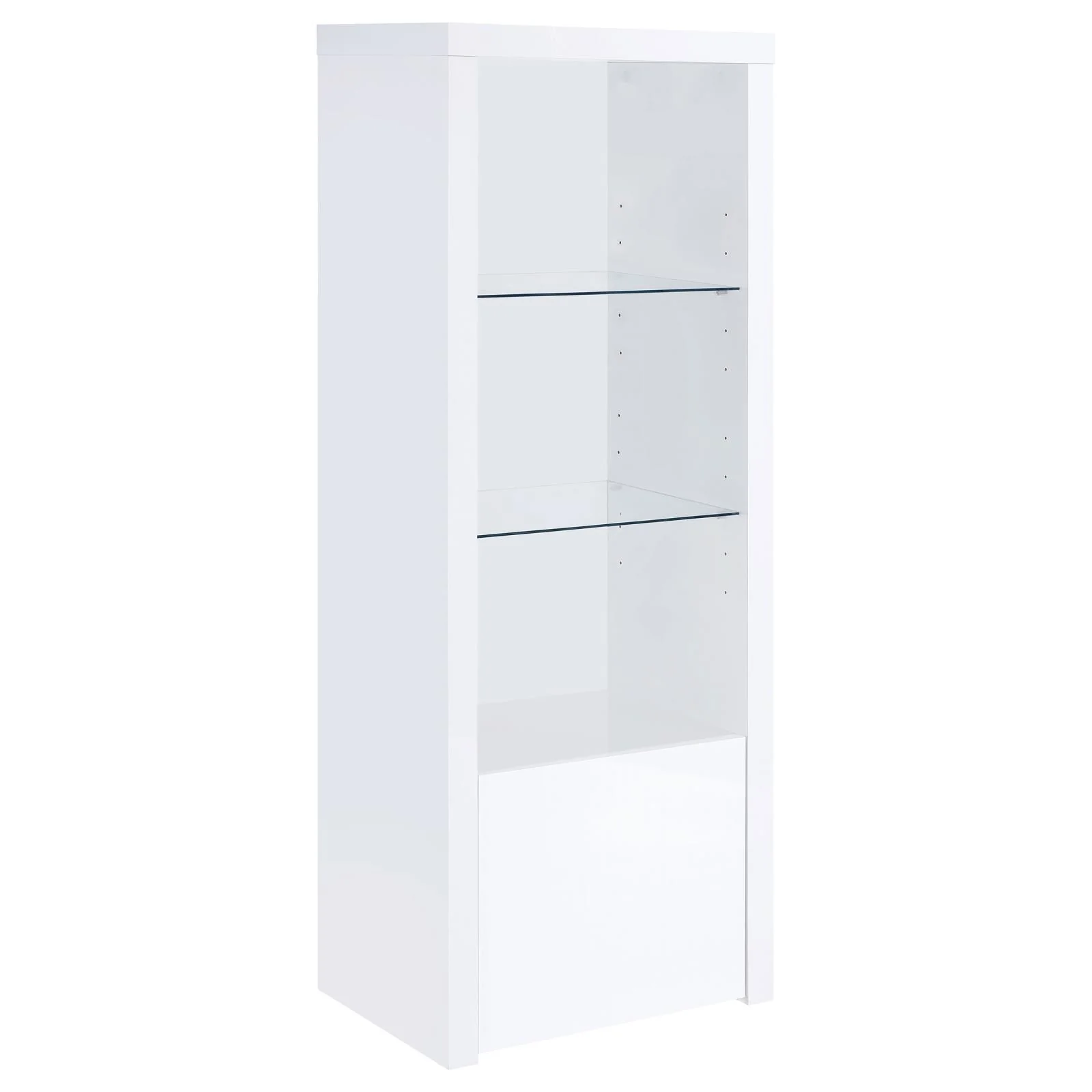 Coaster Furniture Jude 704254 3-shelf Engineered Wood Media Tower – High Gloss White