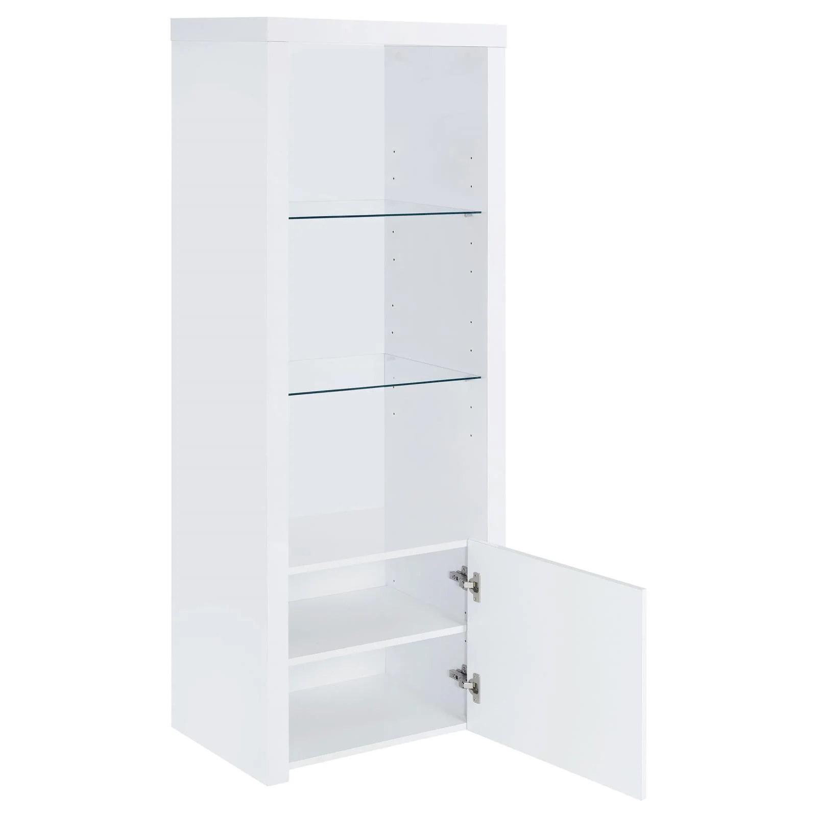 Coaster Furniture Jude 704254 3-shelf Engineered Wood Media Tower - High Gloss White - Image 3