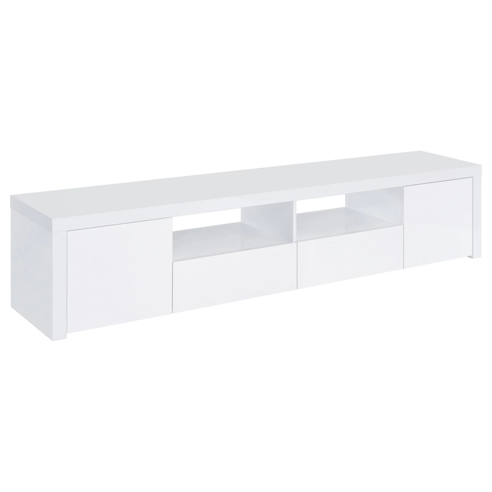 Coaster Furniture Jude 704262 2-door Engineered Wood 79″ TV Stand – High Gloss White