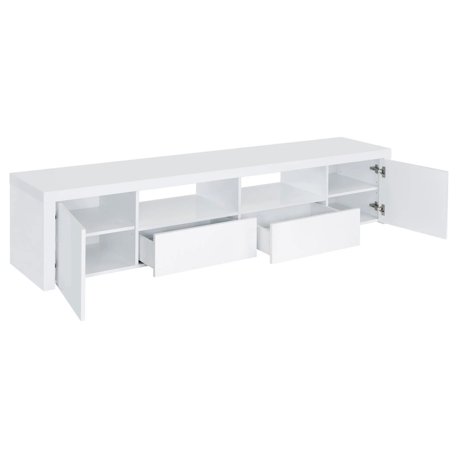 Coaster Furniture Jude 704262 2-door Engineered Wood 79" TV Stand - High Gloss White - Image 3