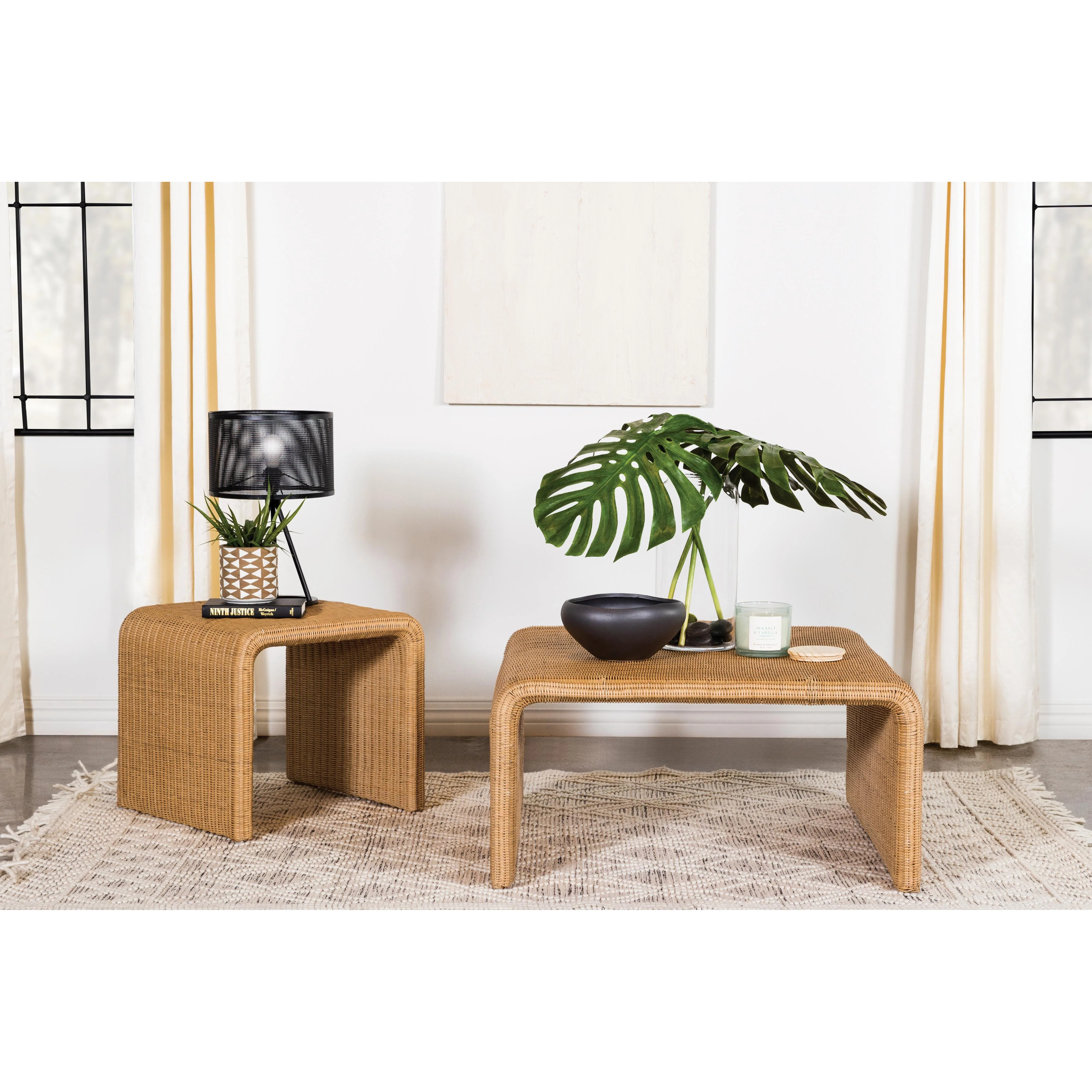 Coaster Furniture Juanita 709817 Square Woven Rattan End Table - Natural - Image 2