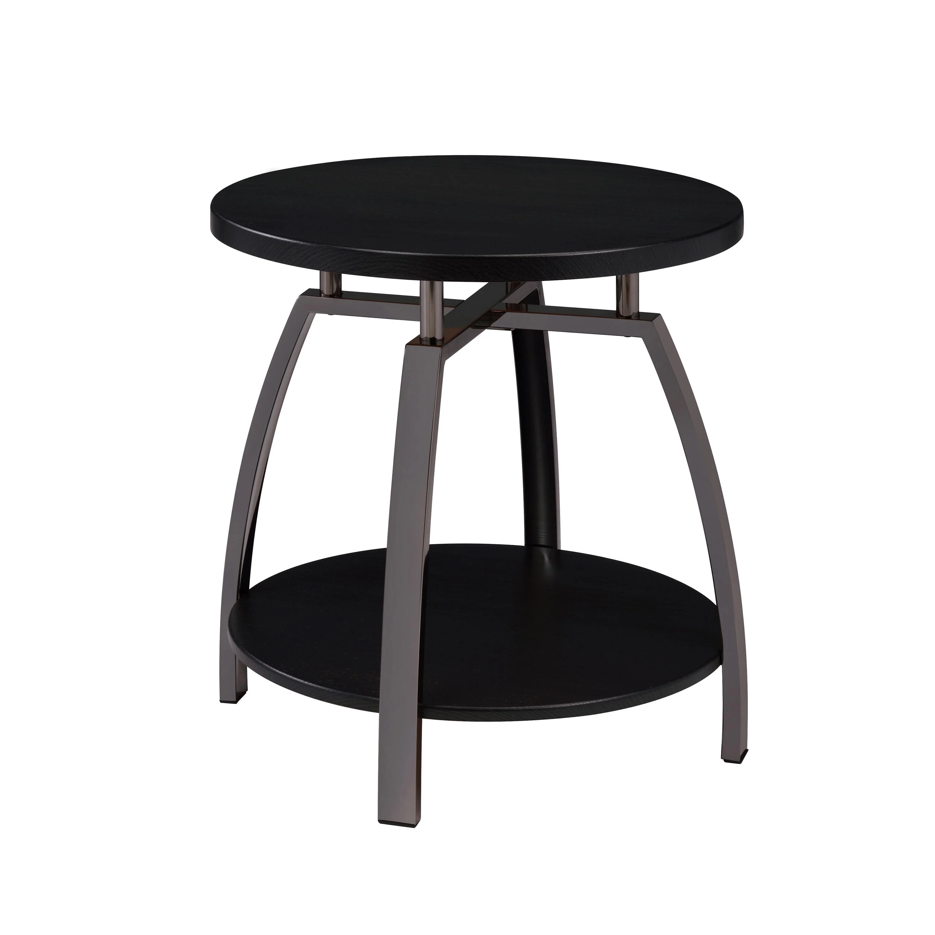 Coaster Furniture Dacre 722207 Round Engineered Wood Top Side End Table – Dark Charcoal