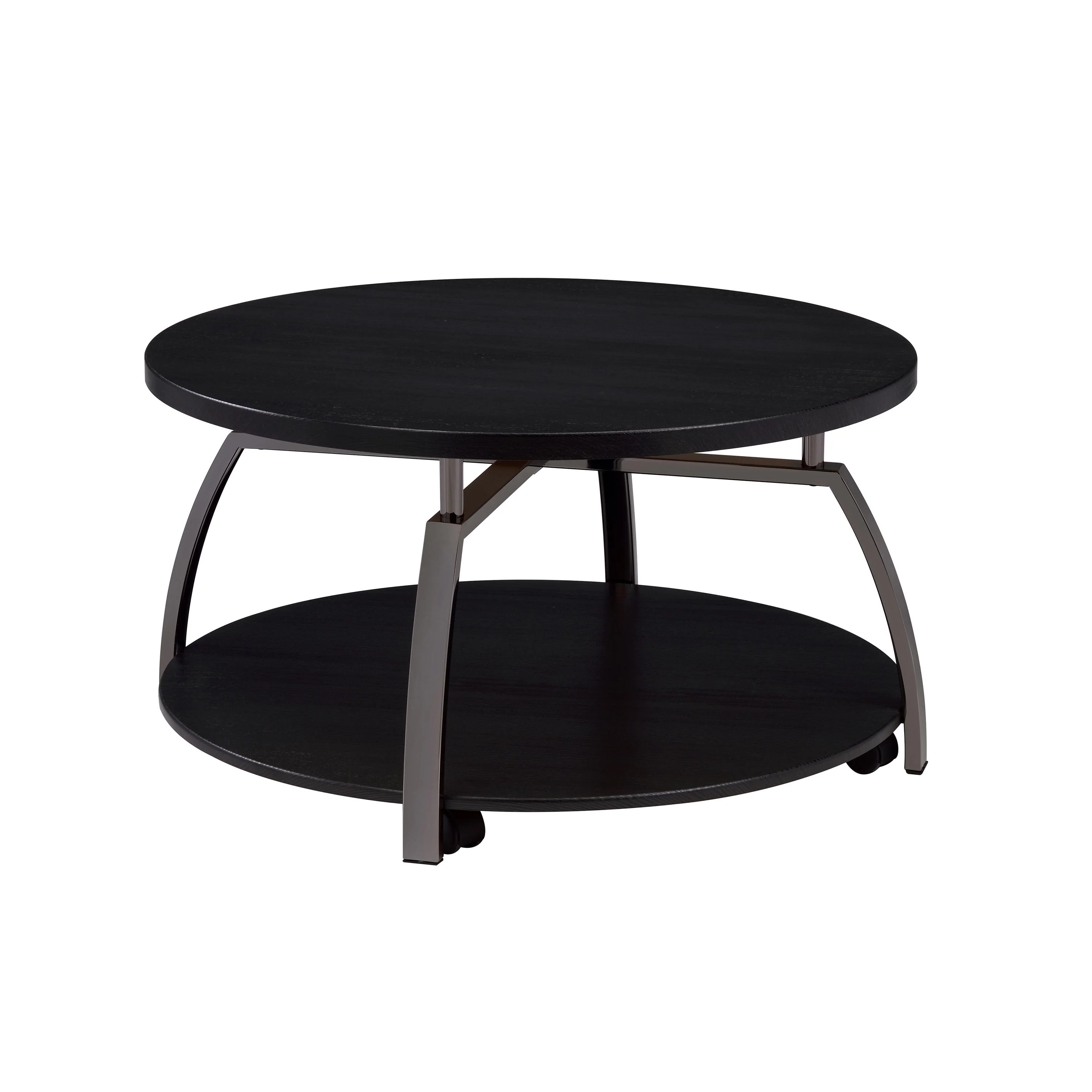 Coaster Furniture Dacre 722208 Round Engineered Wood Top Coffee Table – Dark Charcoal