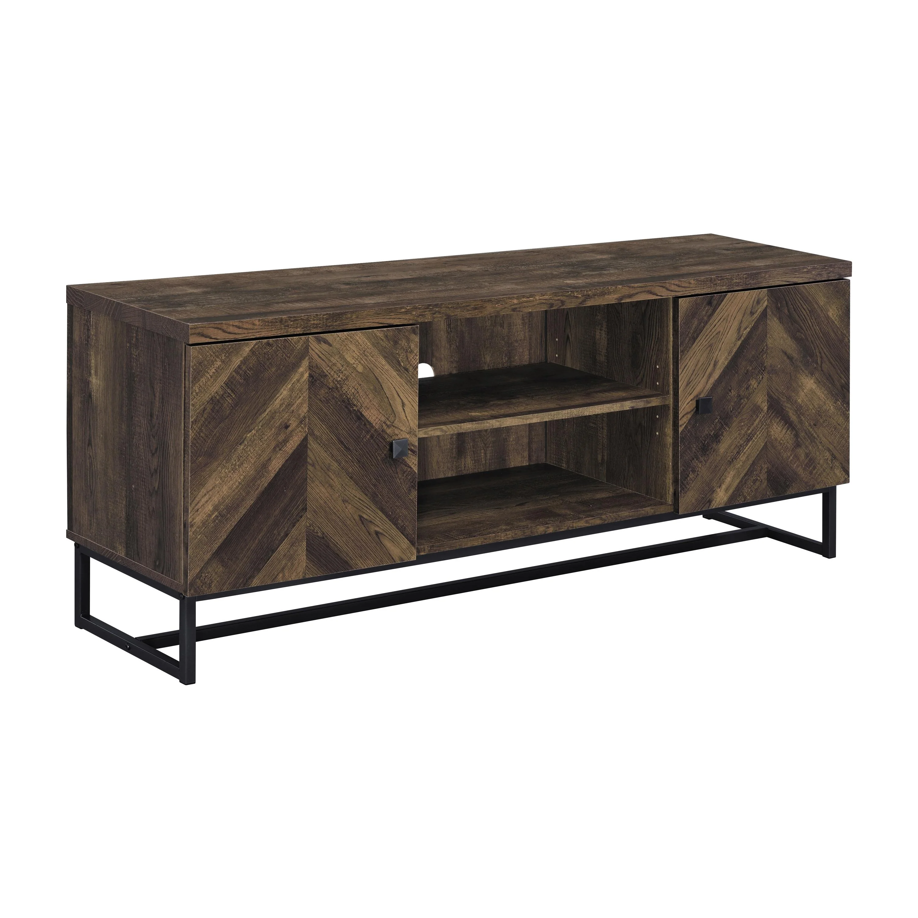 Coaster Furniture Myles 736052 2-door Engineered Wood 60" TV Stand - Rustic Oak - Image 1