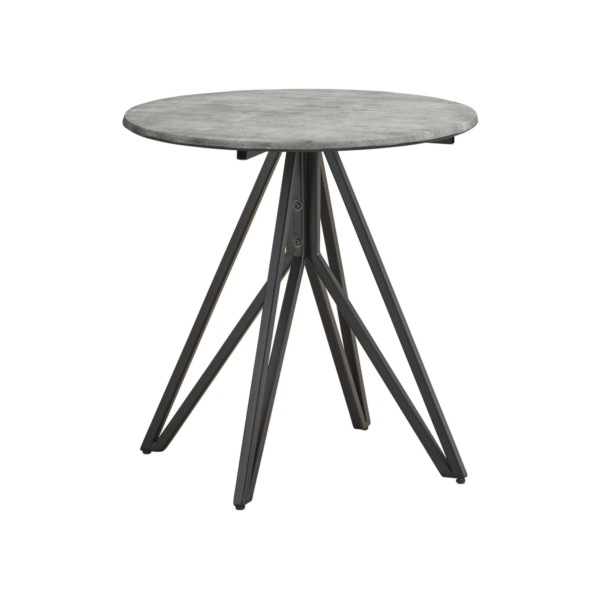 Coaster Furniture Hadi 736177 Round SmartTop Side End Table - Cement and Gunmetal - Image 3