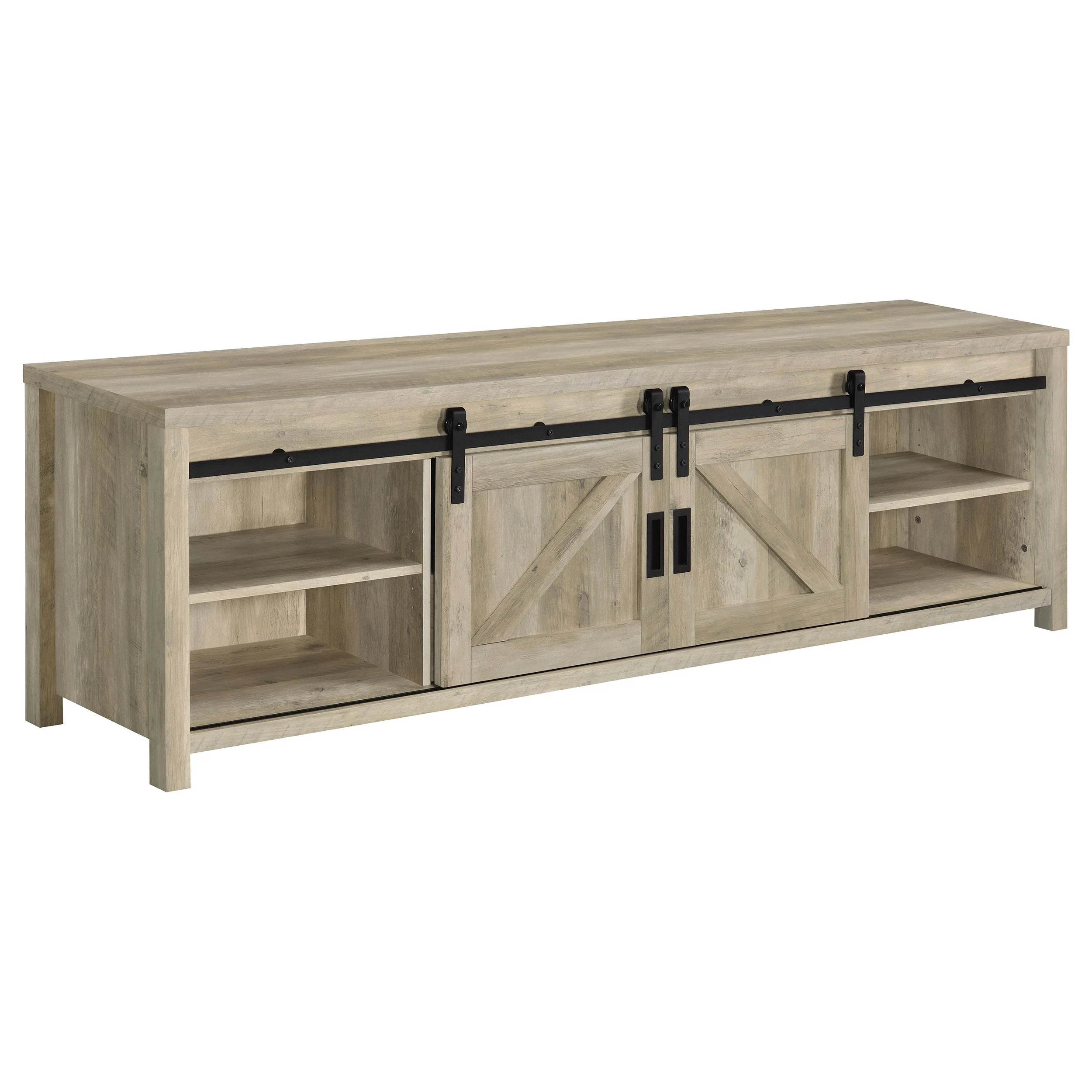 Coaster Furniture Madra 736263 2-door Engineered Wood 79" TV Stand - Distressed Pine - Image 3