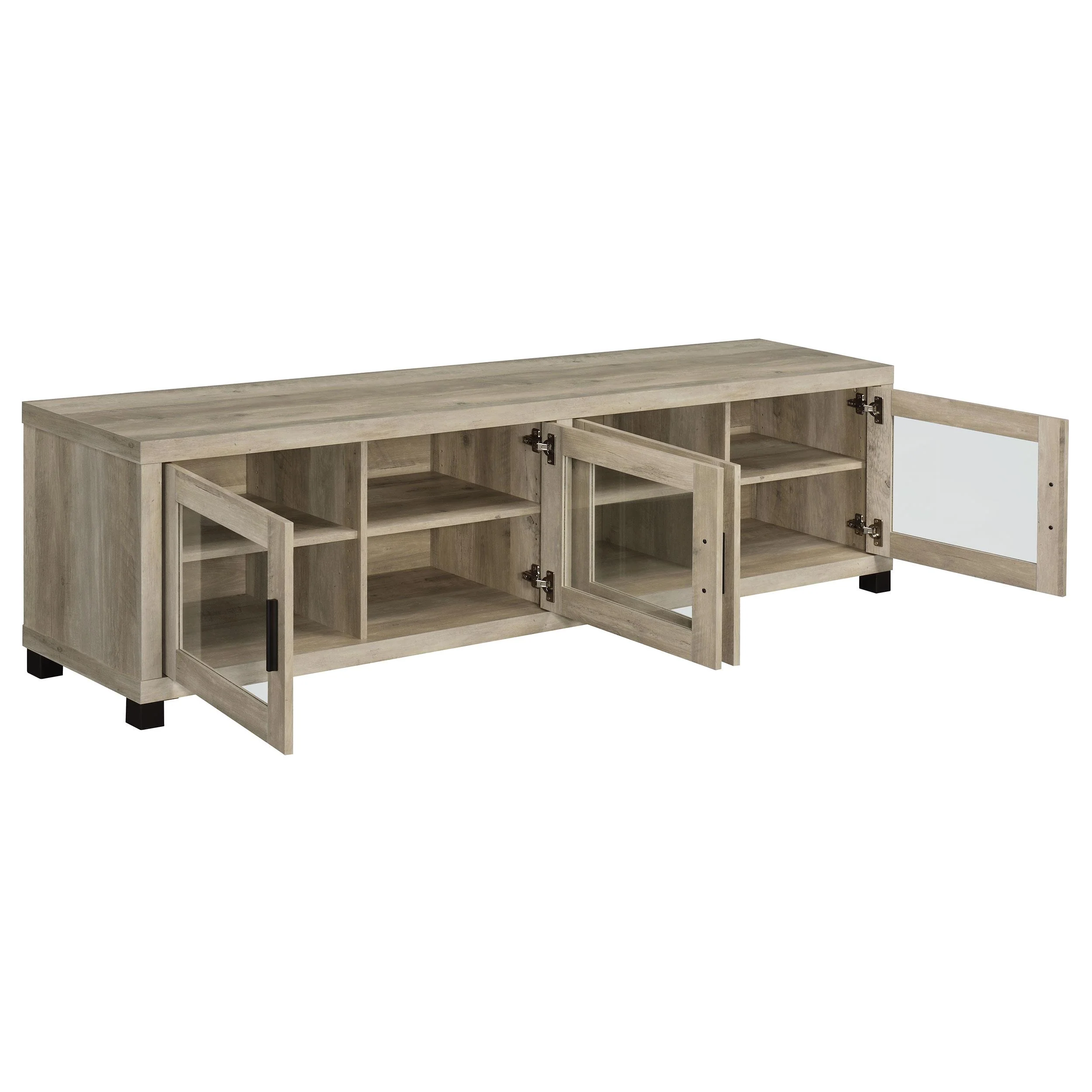 Coaster Furniture Sachin 736283 4-door Engineered Wood 79" TV Stand - Distressed Pine - Image 2
