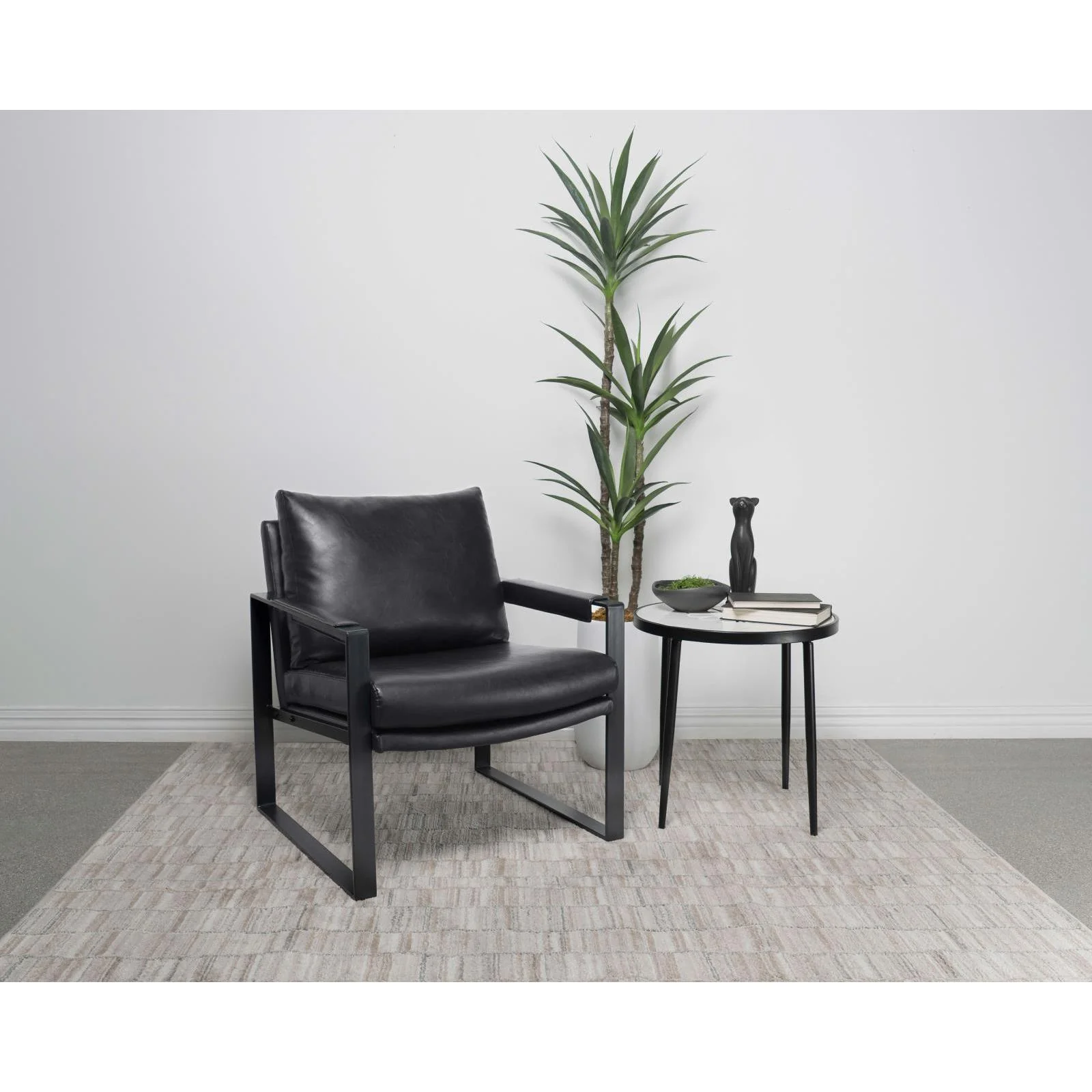 Coaster Furniture Rosalind 903021 Upholstered Track Arm Accent Chair - Black - Image 2
