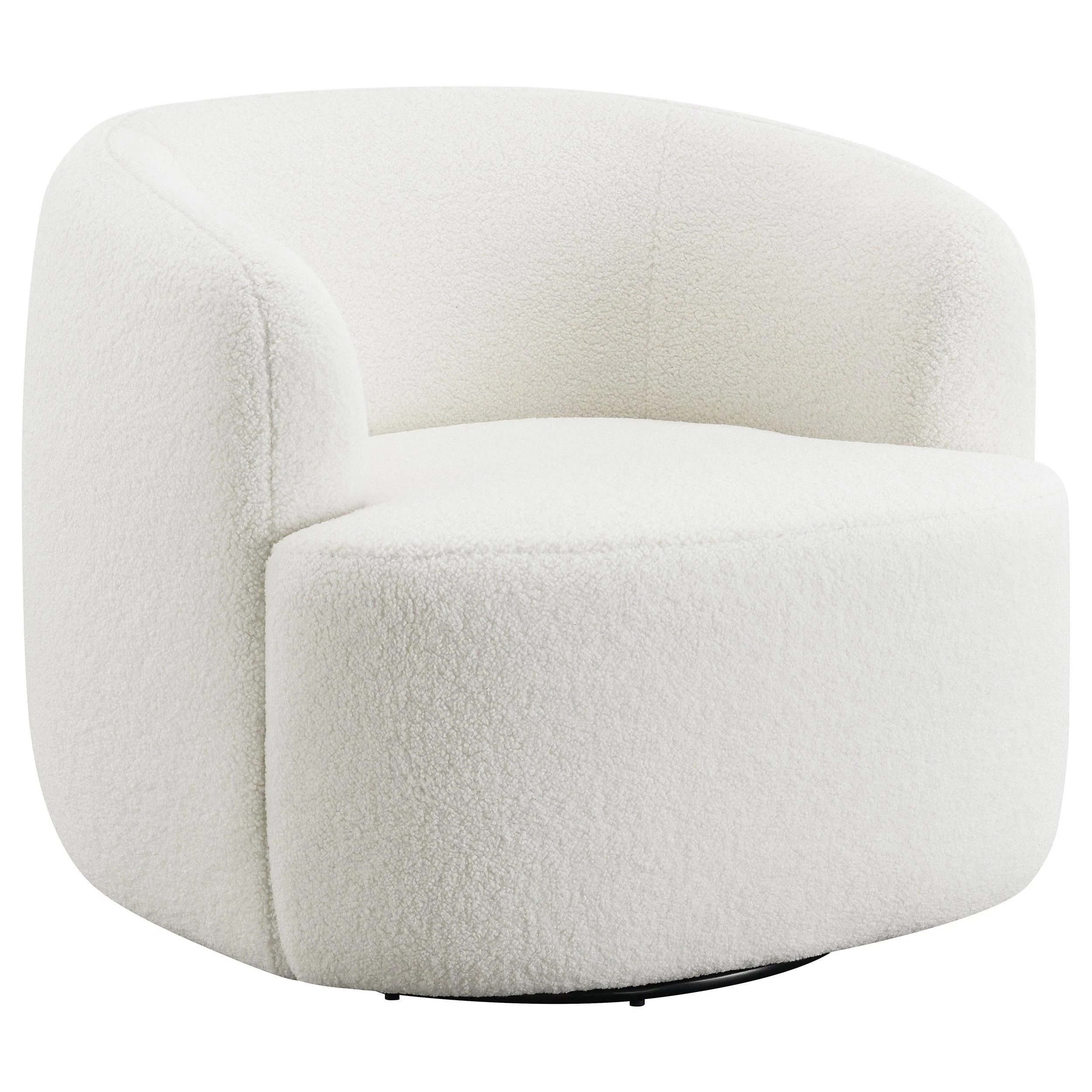 Coaster Furniture Hudson 905726 Faux Sheepskin Upholstered Swivel Chair - Natural - Image 1