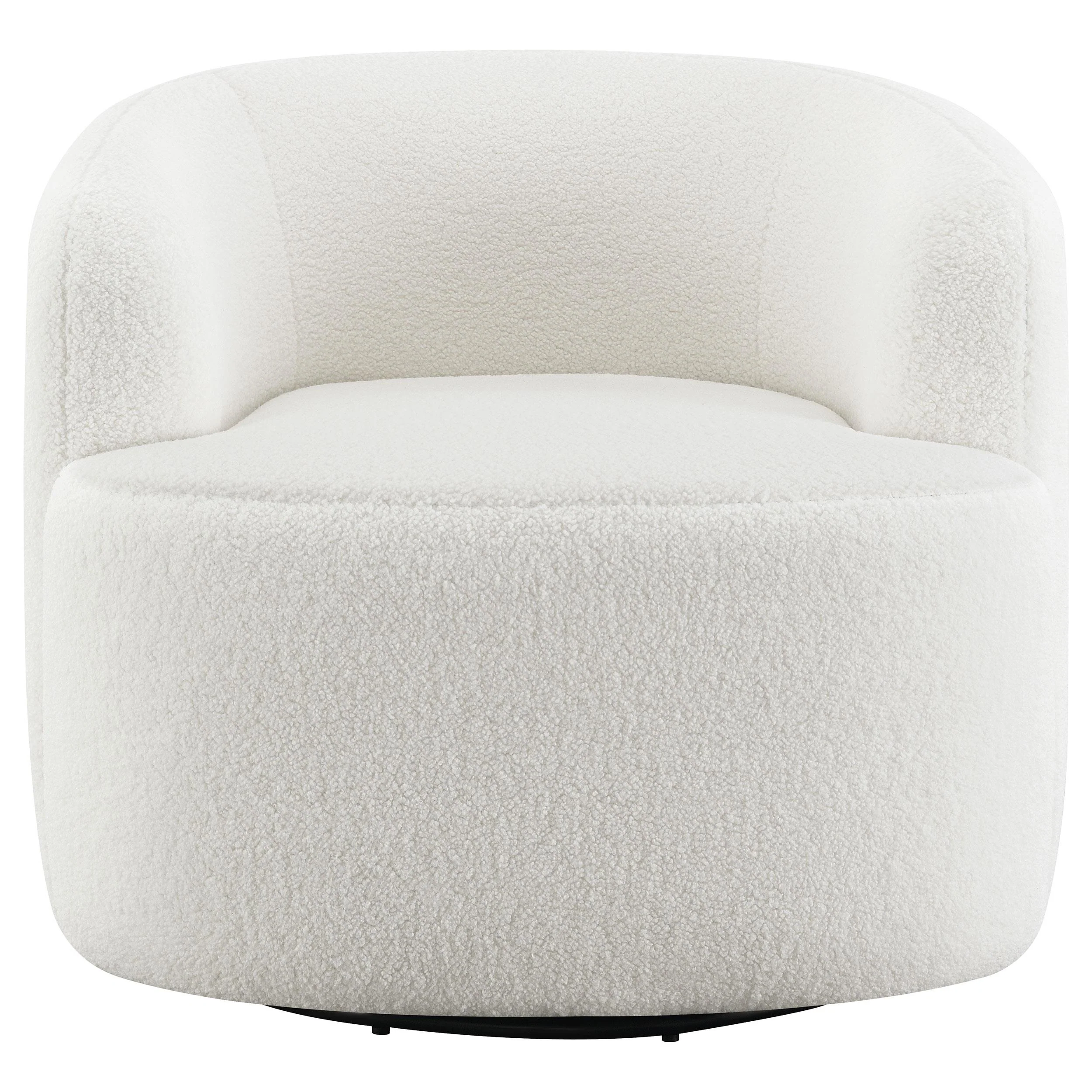 Coaster Furniture Hudson 905726 Faux Sheepskin Upholstered Swivel Chair - Natural - Image 2