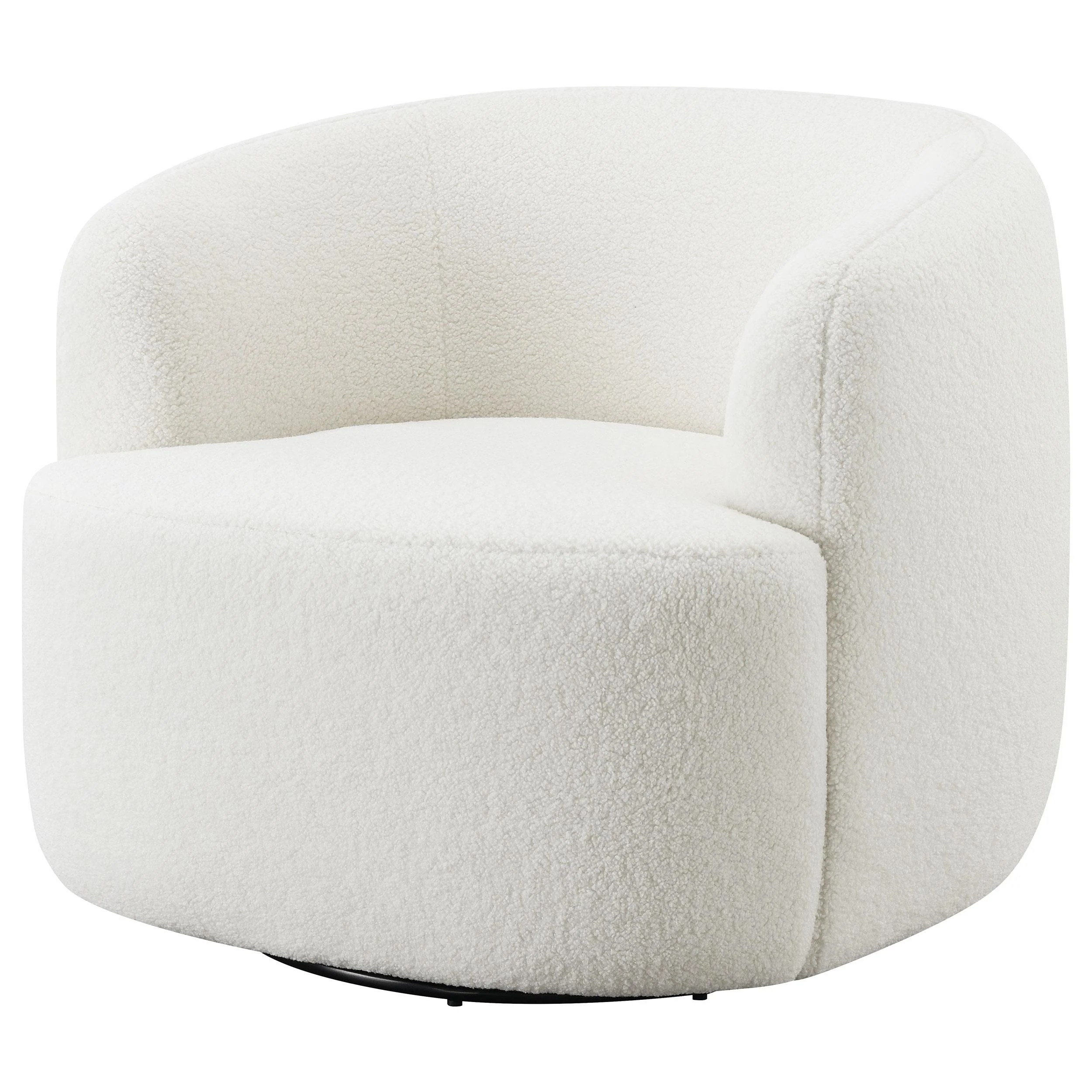Coaster Furniture Hudson 905726 Faux Sheepskin Upholstered Swivel Chair - Natural - Image 3