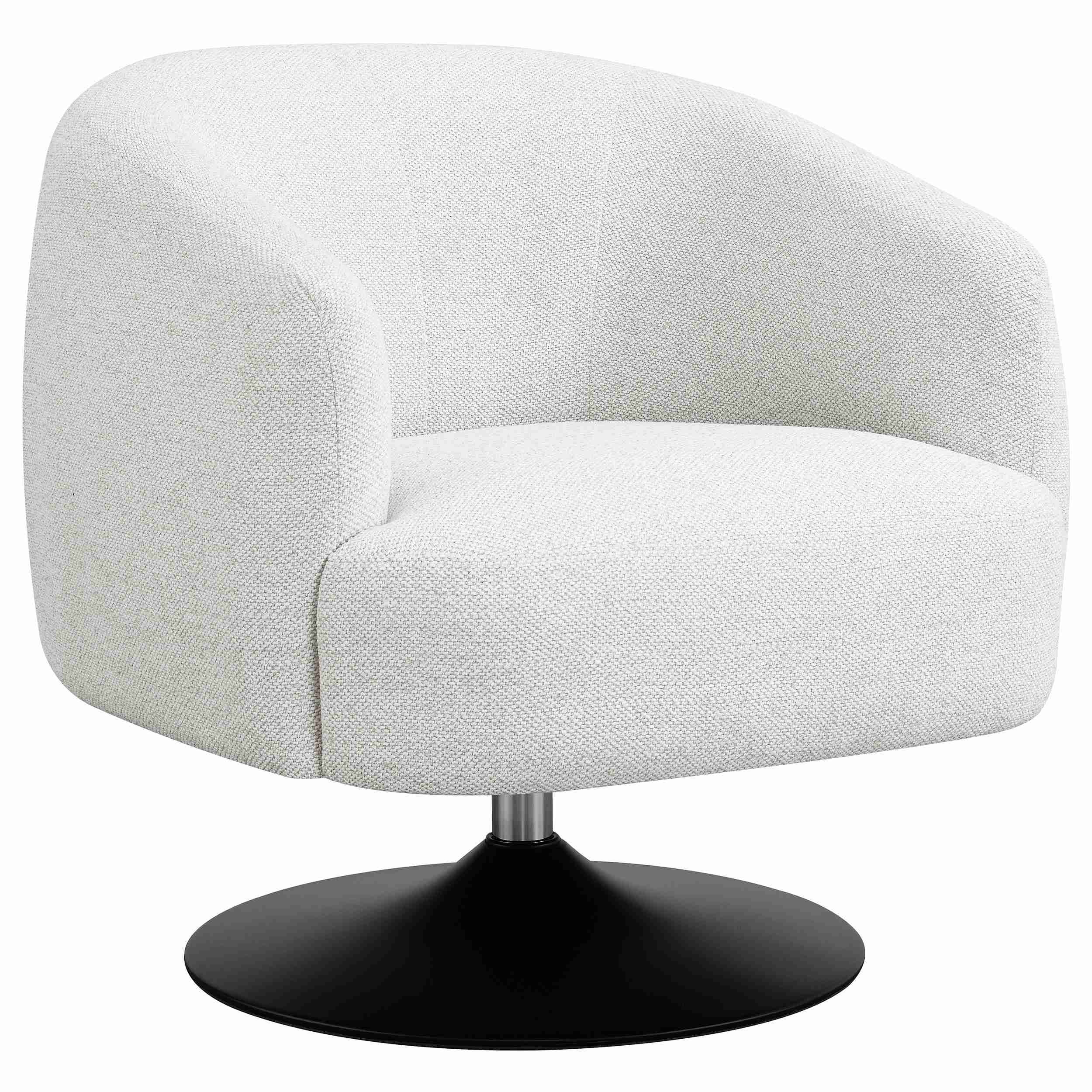 Coaster Furniture Dave 905739 Upholstered Barrel Back Swivel Club Chair – Beige