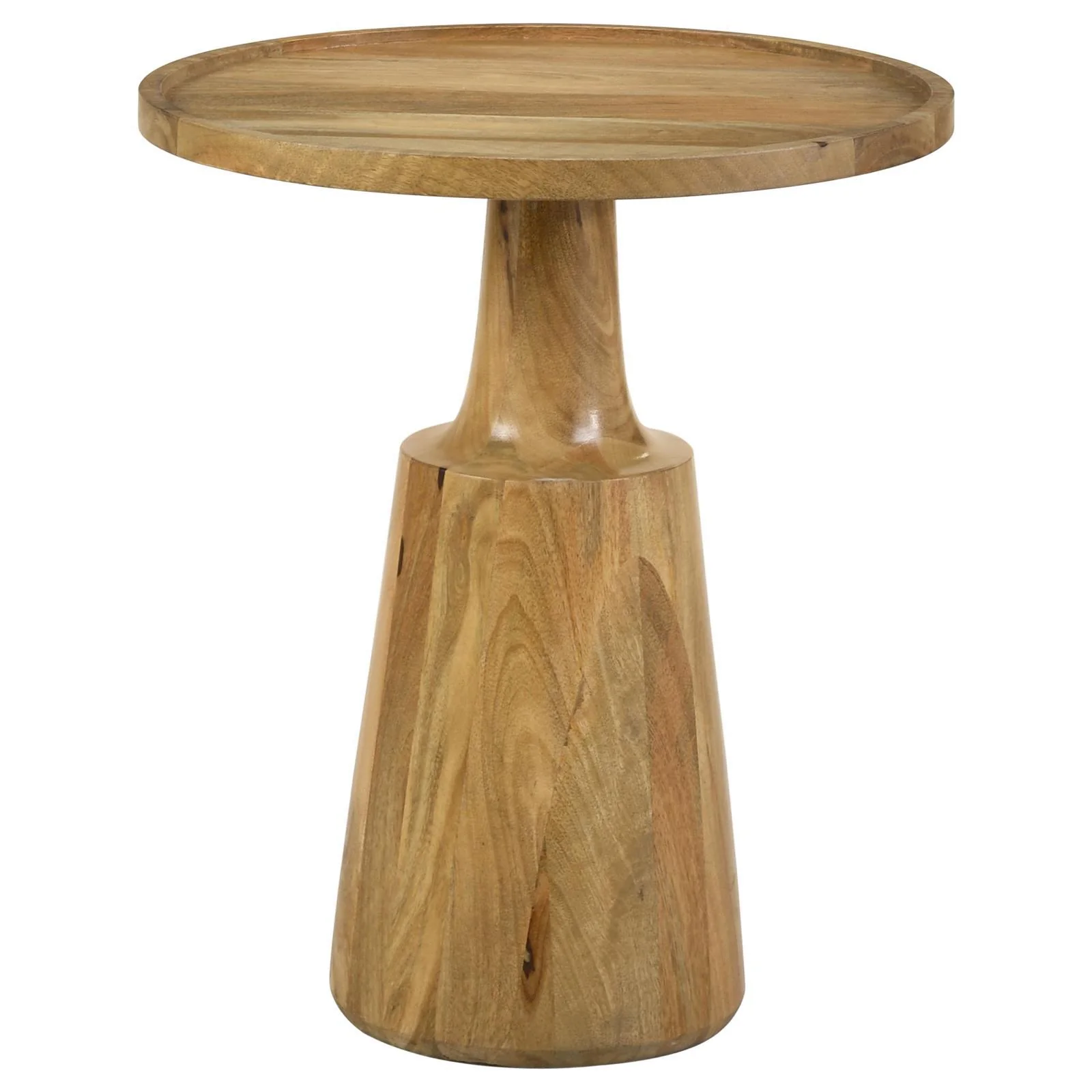Coaster Furniture Ixia 915105 Round Solid Mango Wood Accent Side Table - Natural - Image 1