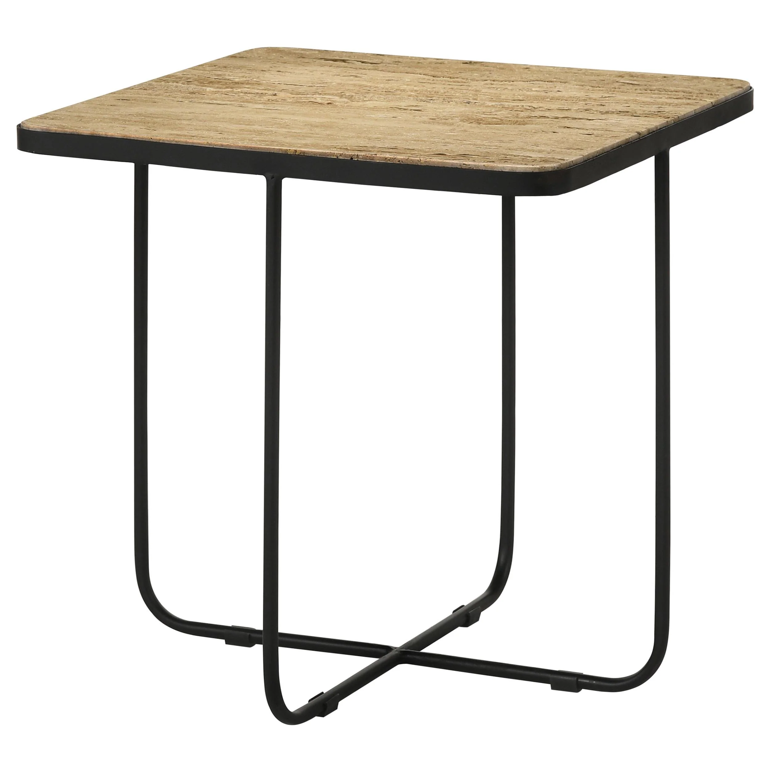 Coaster Furniture Elyna 935855 Square Stone Top Accent Side Table - Beige - Image 2