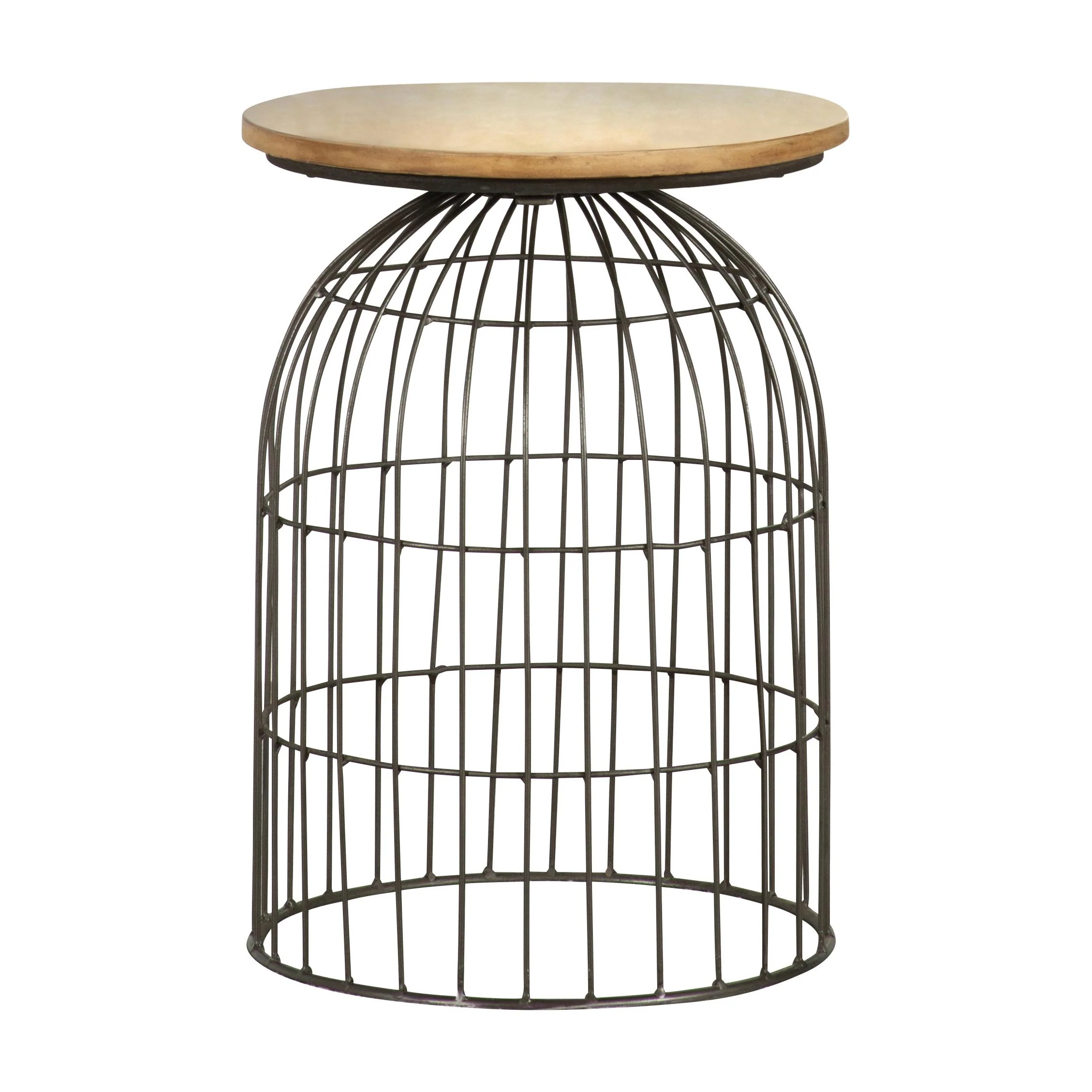 Coaster Furniture Bernardo 935860 Round Wire Frame Side Table – Natural and Gunmetal