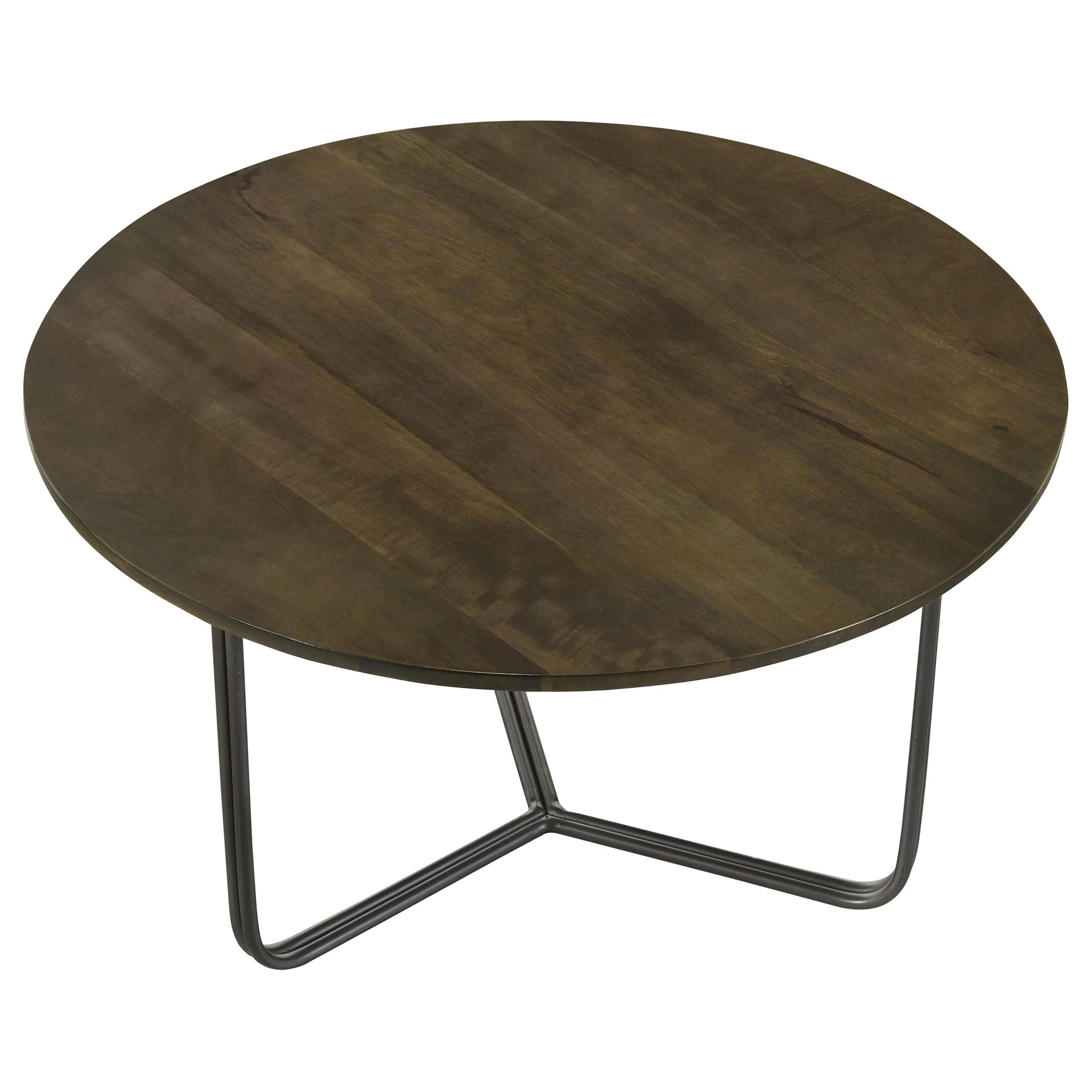 Coaster Furniture Yaritza 935995 Round Mango Wood Coffee Table - Natural and Gunmetal - Image 2