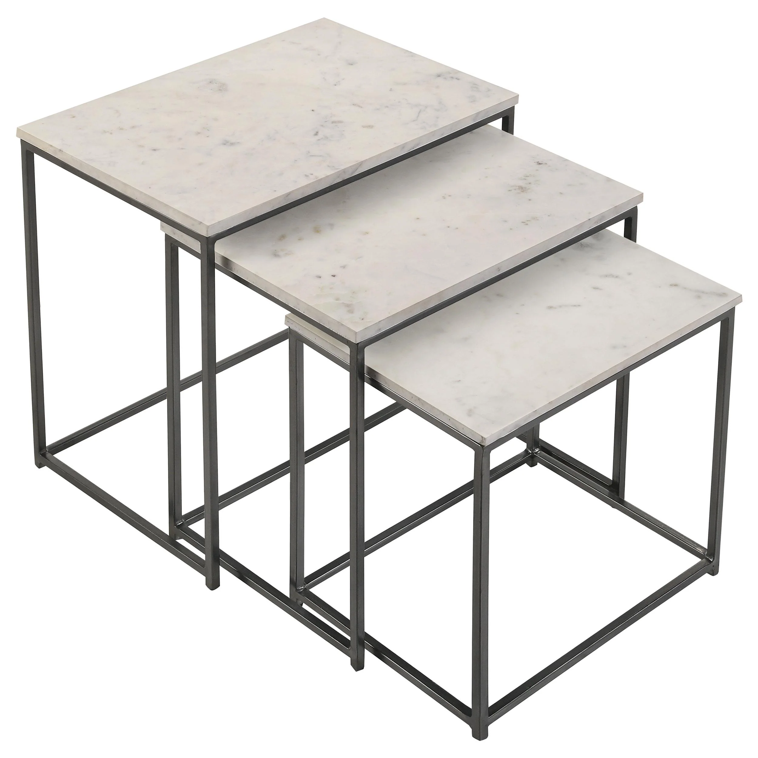 Coaster Furniture Medora 936016 3-piece Marble Top Nesting Table Set - White - Image 2