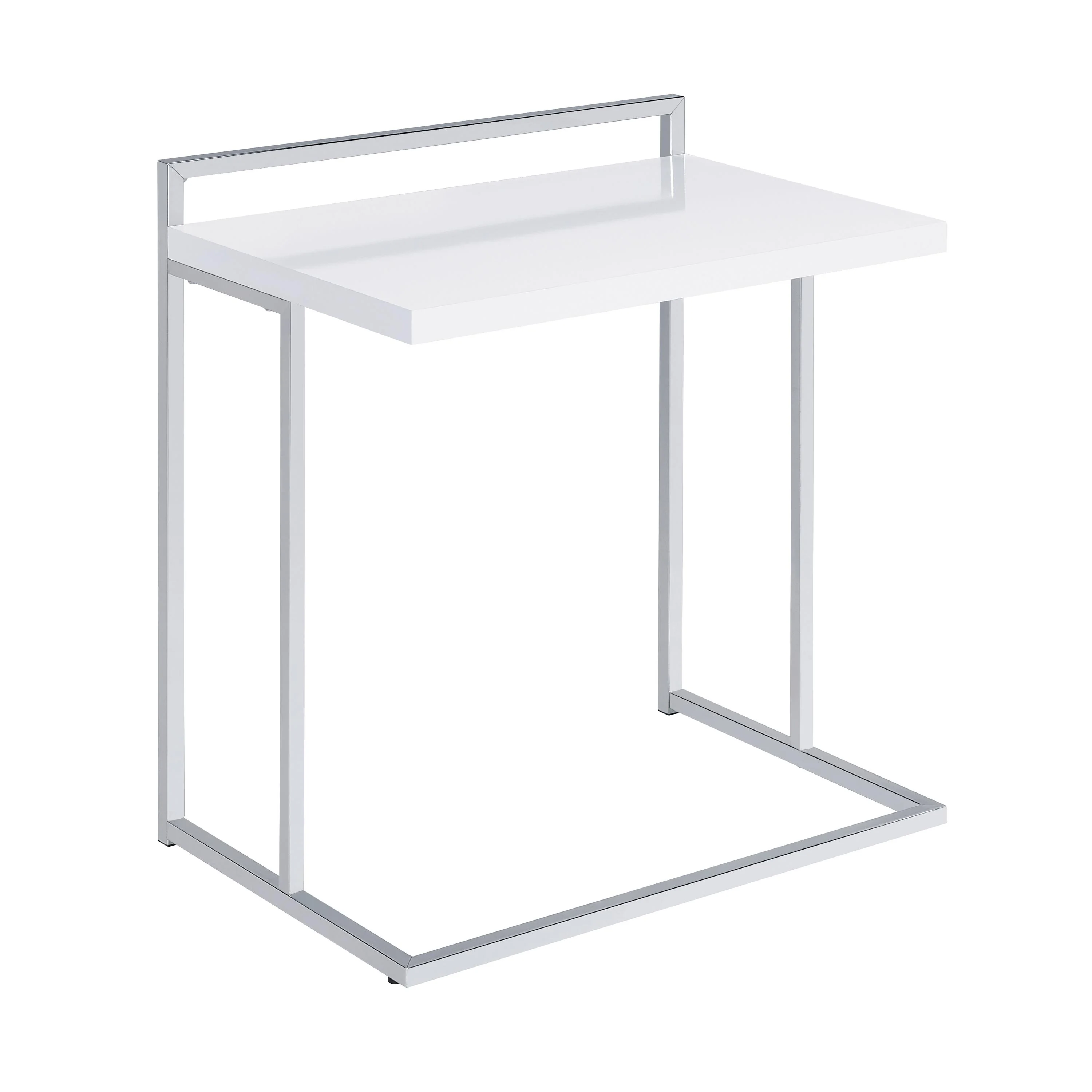 Coaster Furniture Dani 936118 Rectangular C-Shaped Sofa Side Table – White High Gloss