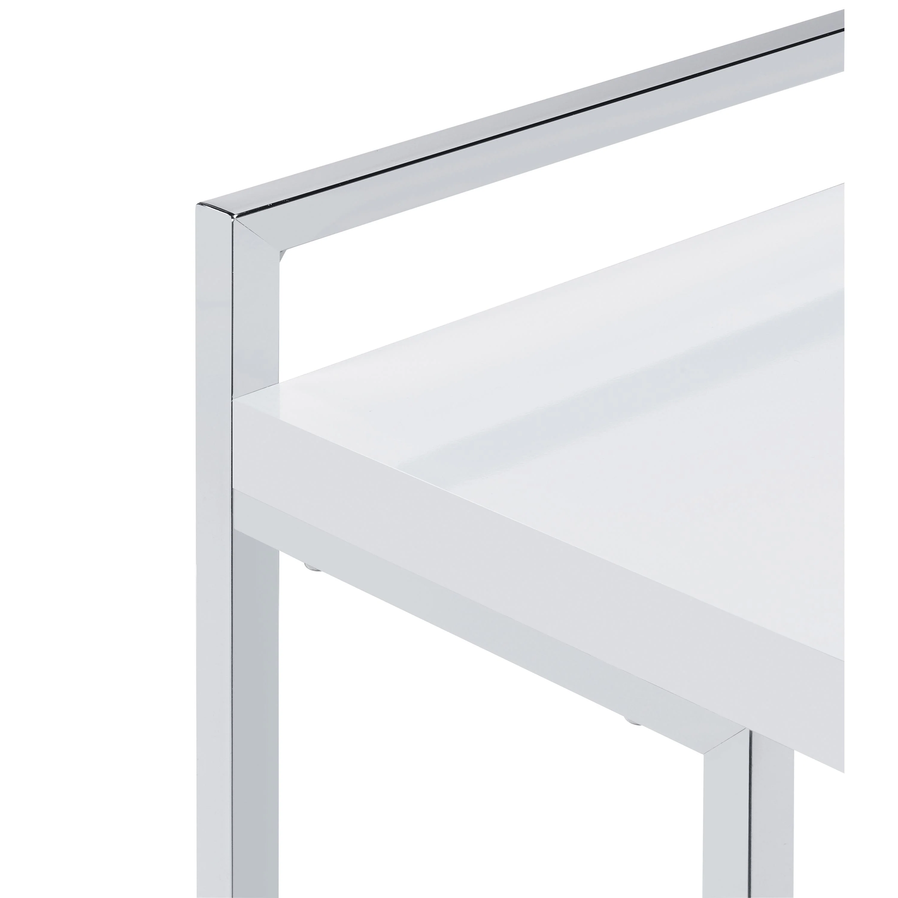 Coaster Furniture Dani 936118 Rectangular C-Shaped Sofa Side Table - White High Gloss - Image 3