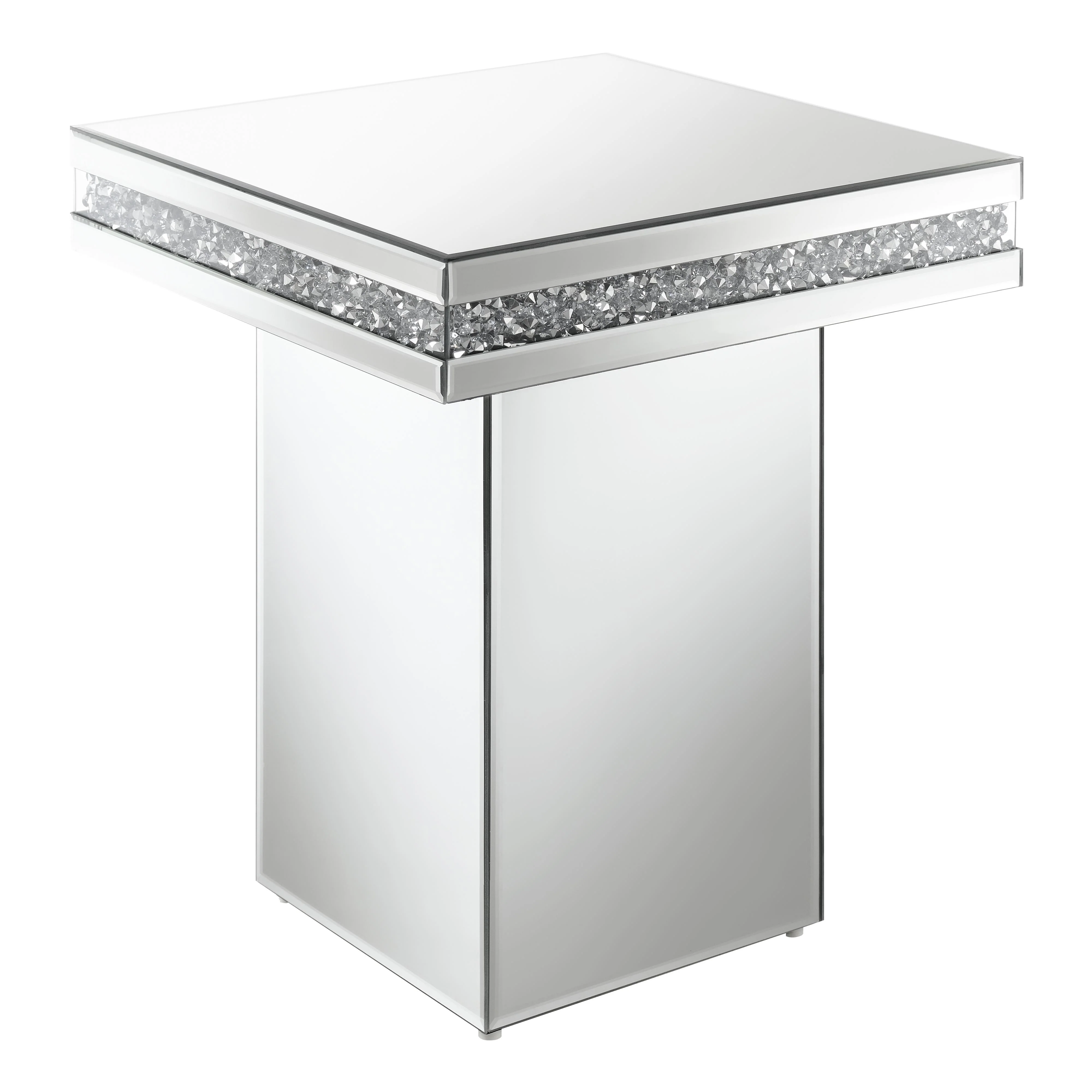 Coaster Furniture Elora 936137 Square Mirrored Accent Side Table – Silver