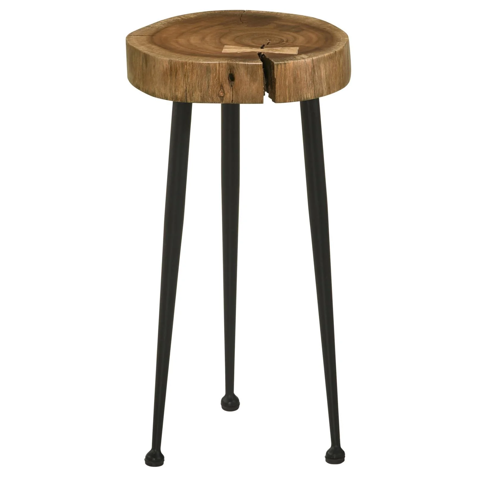 Coaster Furniture Keith 936181 Round Solid Tree Trunk Side Table - Natural and Black - Image 1