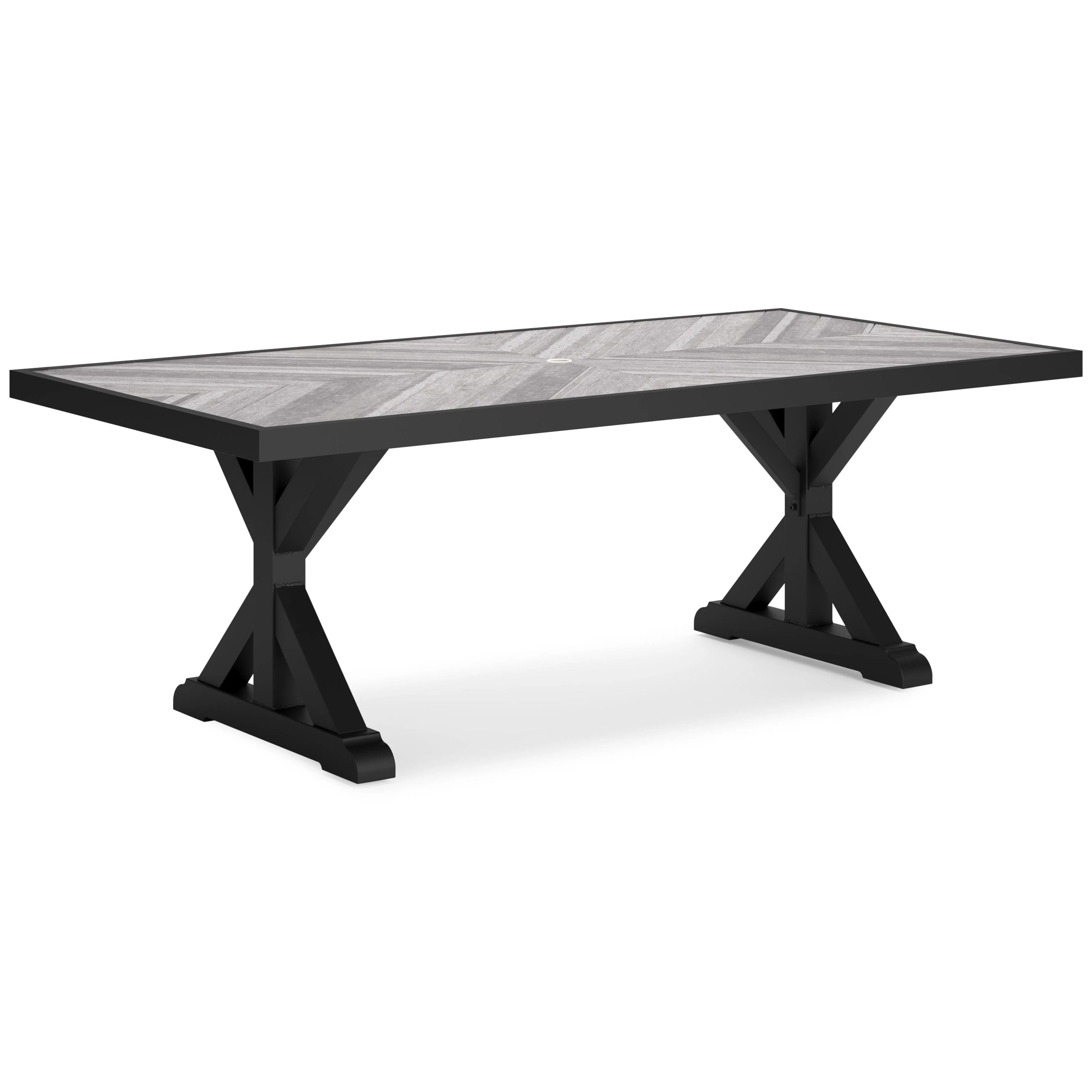 Signature Design by Ashley Beachcroft P792-625 Rectangular Dining Table with Umbrella Option