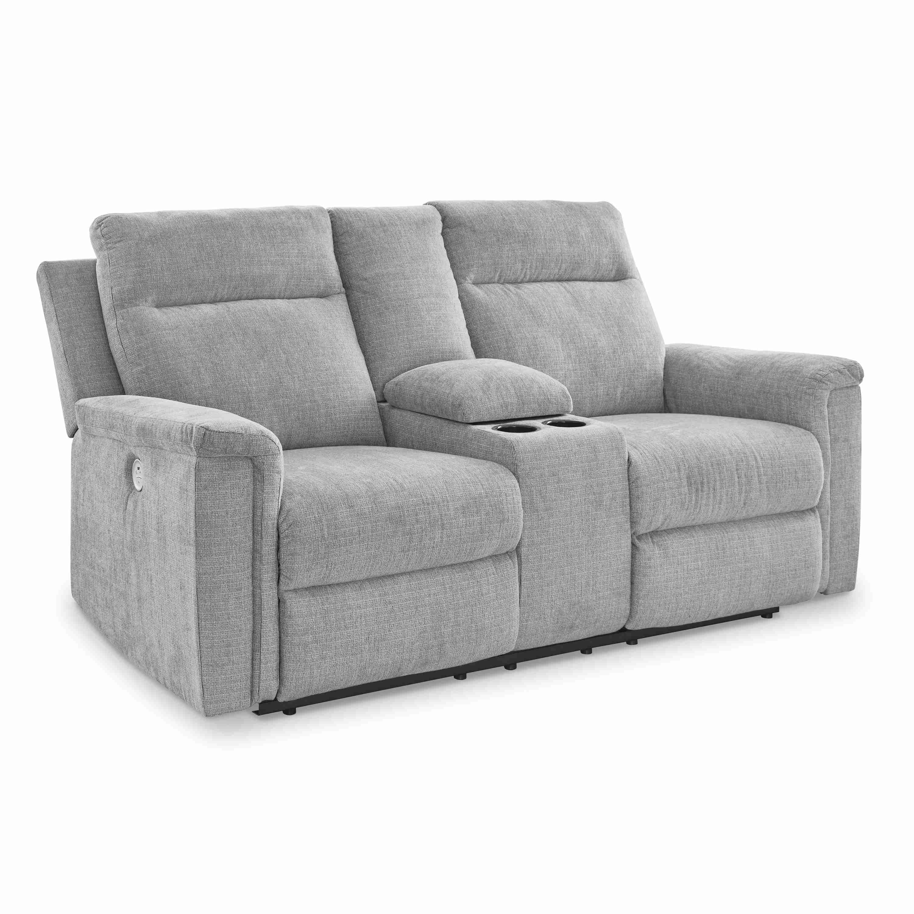 Signature Design by Ashley Barnsana 3320196 Double Reclining Power Loveseat with Console - Image 1