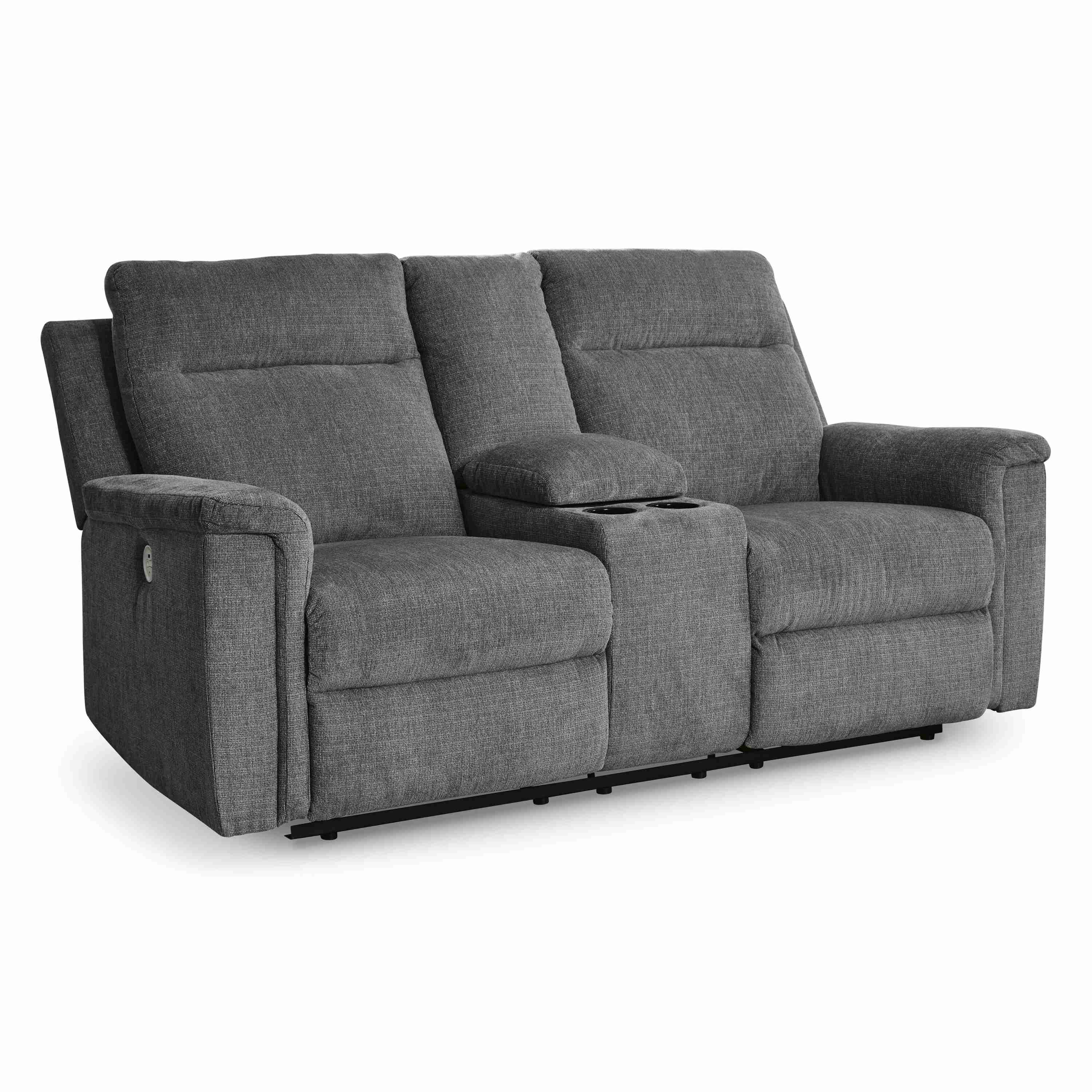 Signature Design by Ashley Barnsana 3320296 Double Reclining Power Loveseat with Console - Image 1