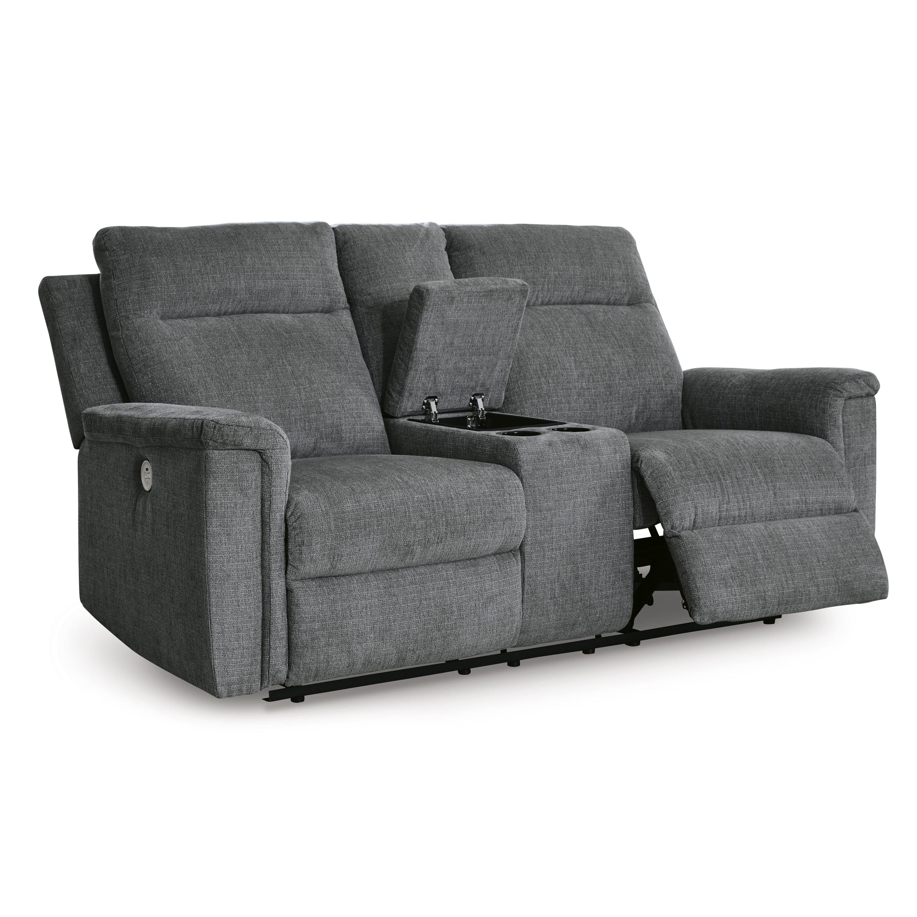 Signature Design by Ashley Barnsana 3320296 Double Reclining Power Loveseat with Console - Image 2