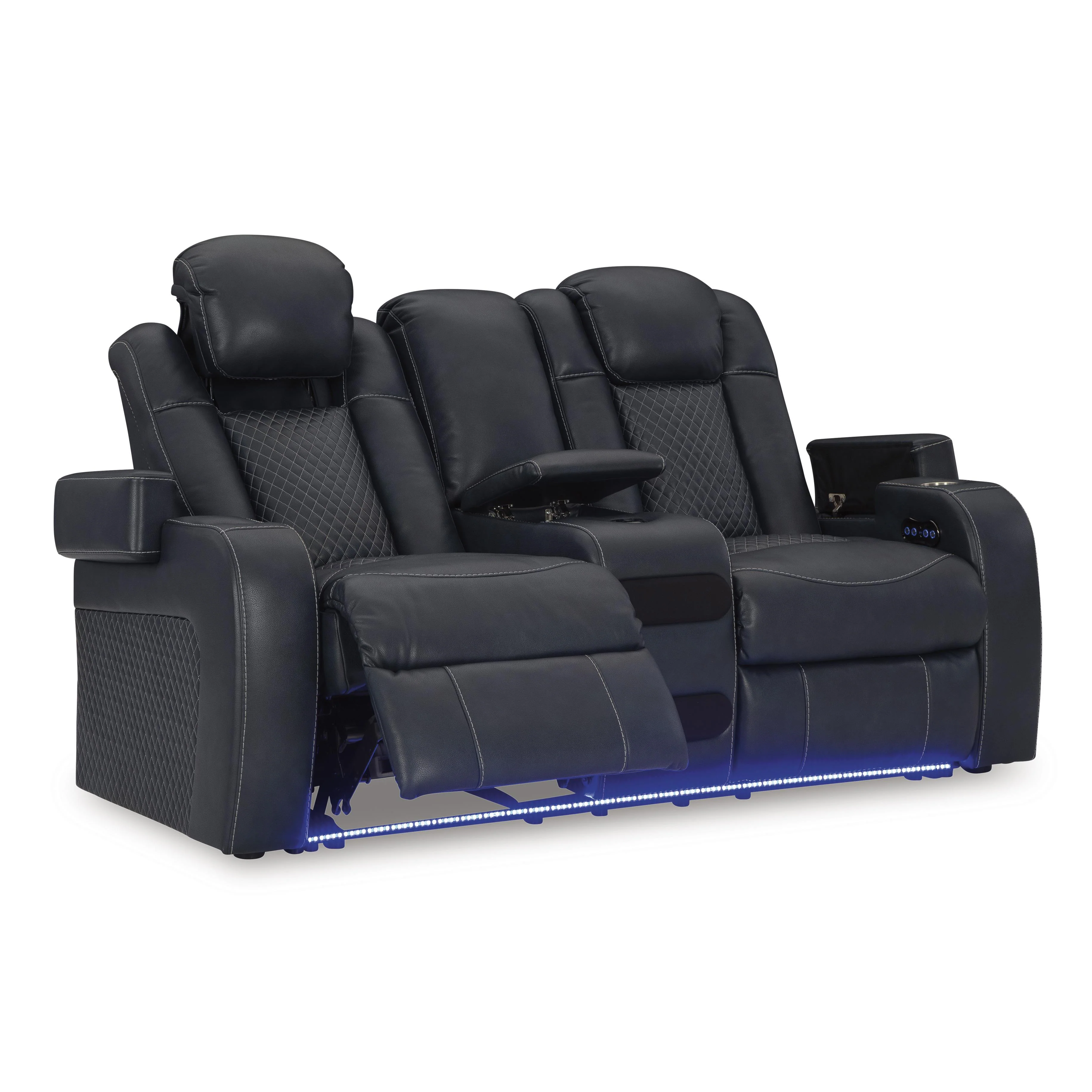 Signature Design by Ashley Fyne-Dyme 3660318 Power Reclining Loveseat with Console and Adjustable Headrest - Image 2