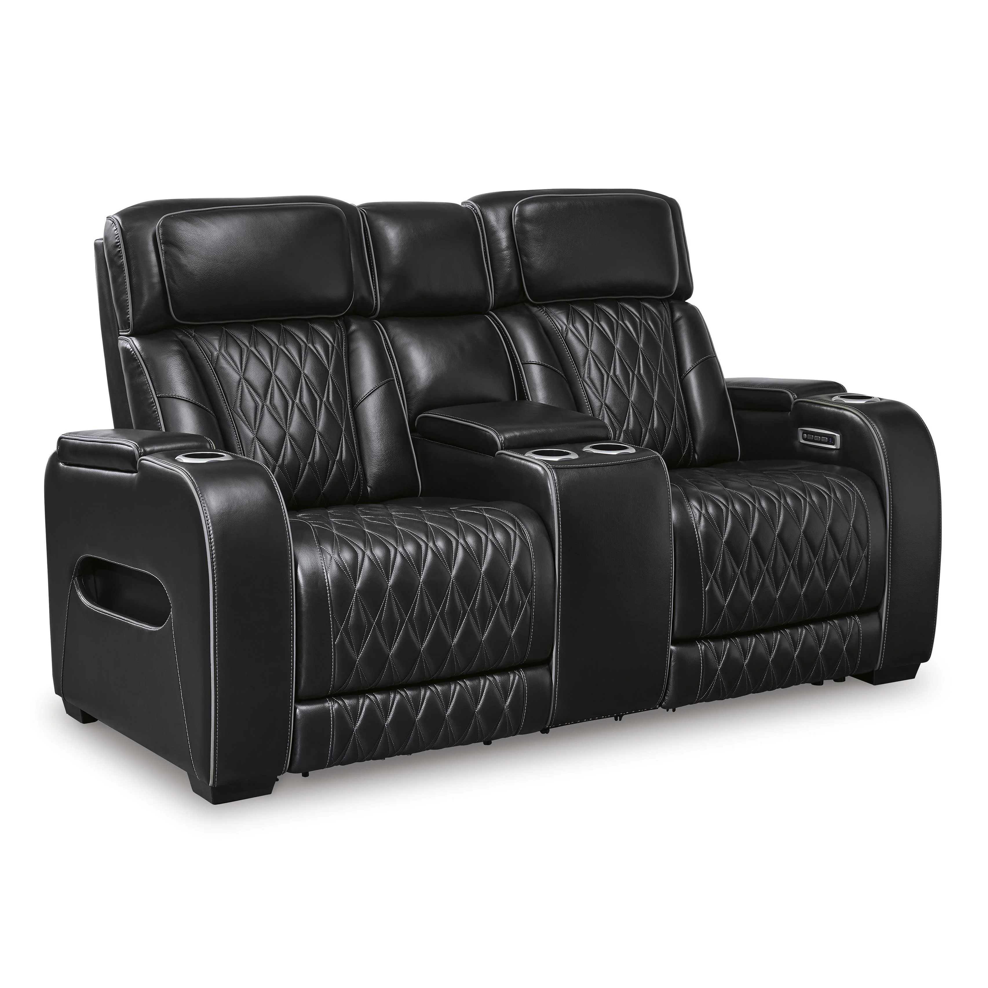 Signature Design by Ashley Boyington U2710618 Power Reclining Loveseat with Console and Adjustable Headrest - Image 1