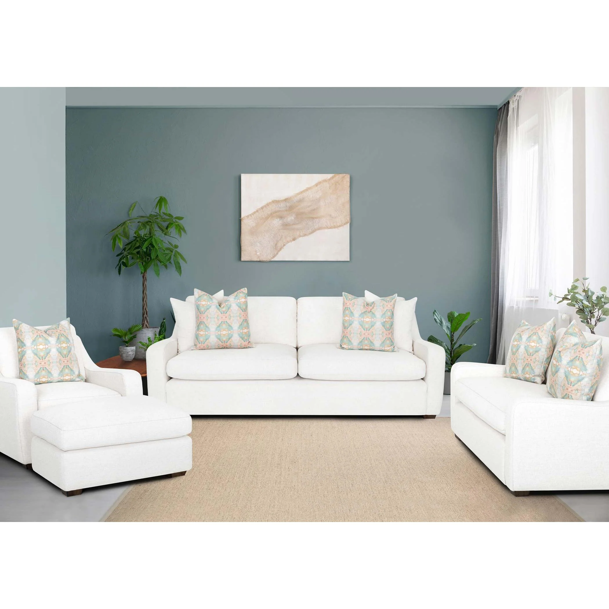 Franklin Stafford Stationary Fabric Sofa 865-40 3059-29 - Image 3