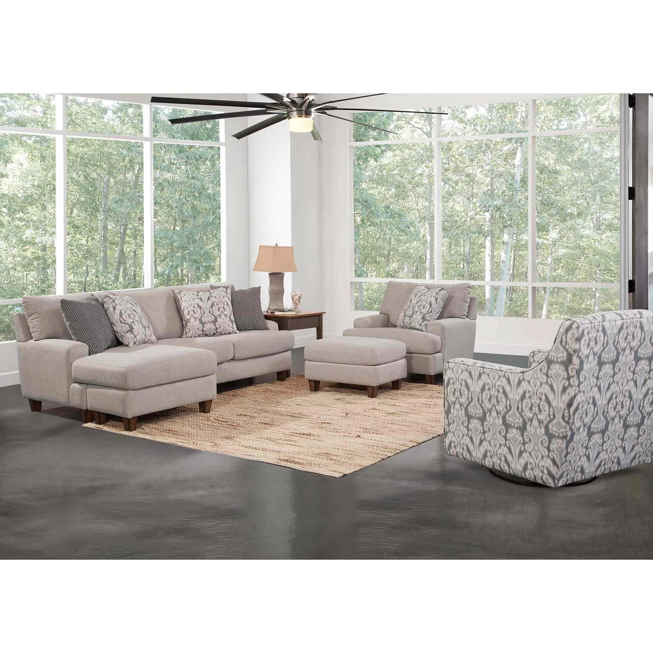 Franklin Kimber Fabric Ottoman 906-18 3026-44 - Image 3