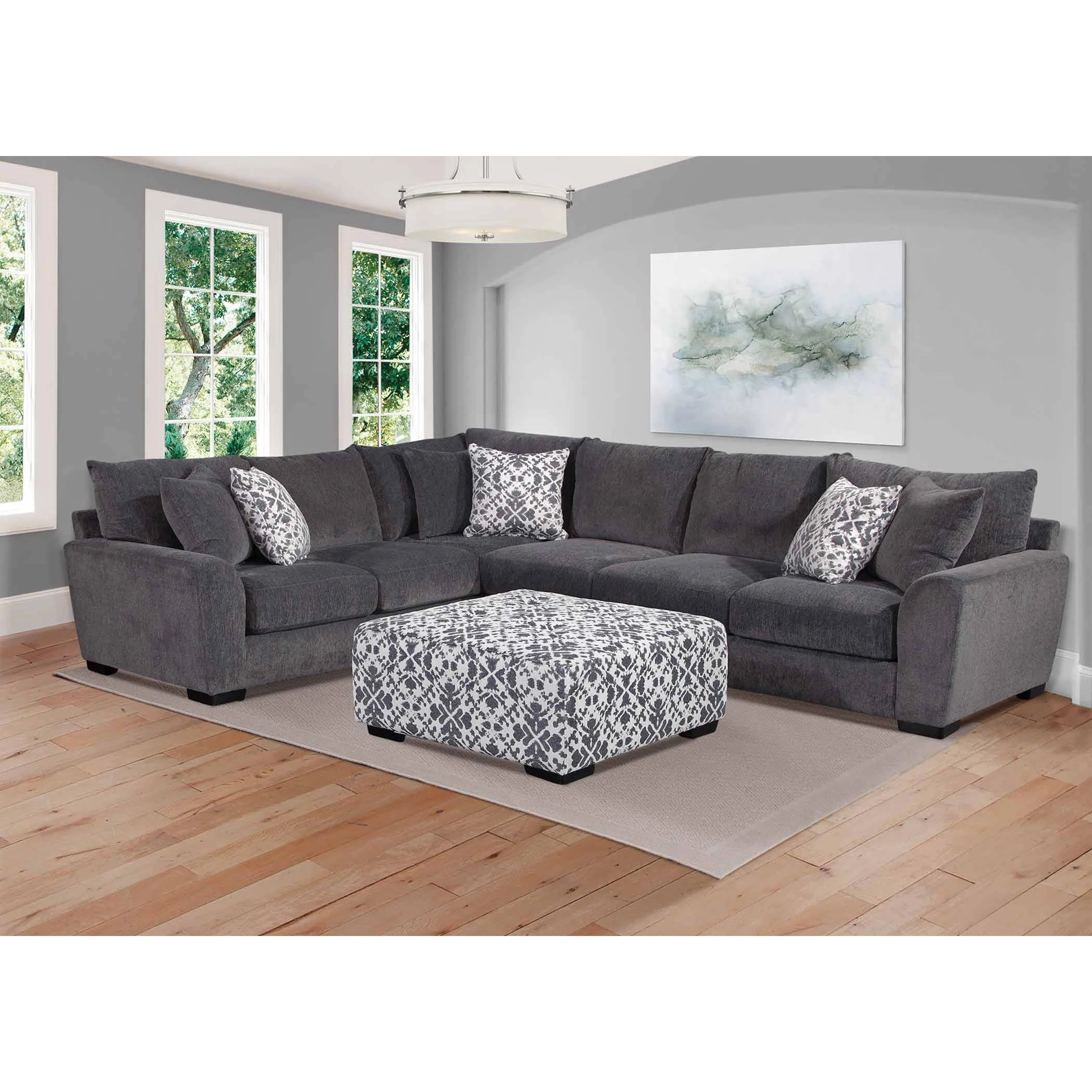 Franklin Fabric Ottoman 75018 3035-08 - Image 2