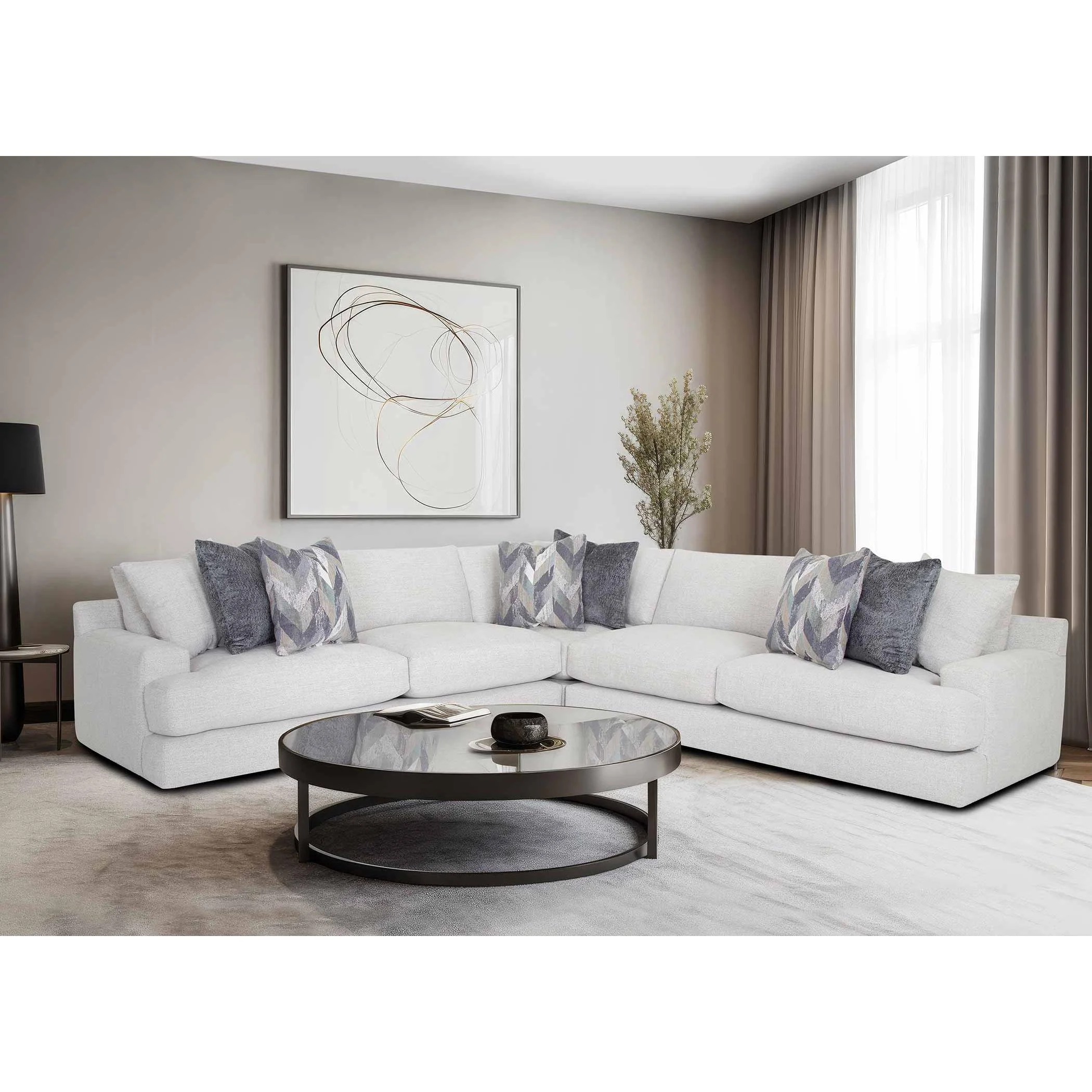 Franklin Alistair Fabric 3 pc Sectional 961-59 3317-08/961-04 3317-08/961-60 3317-08 - Image 3