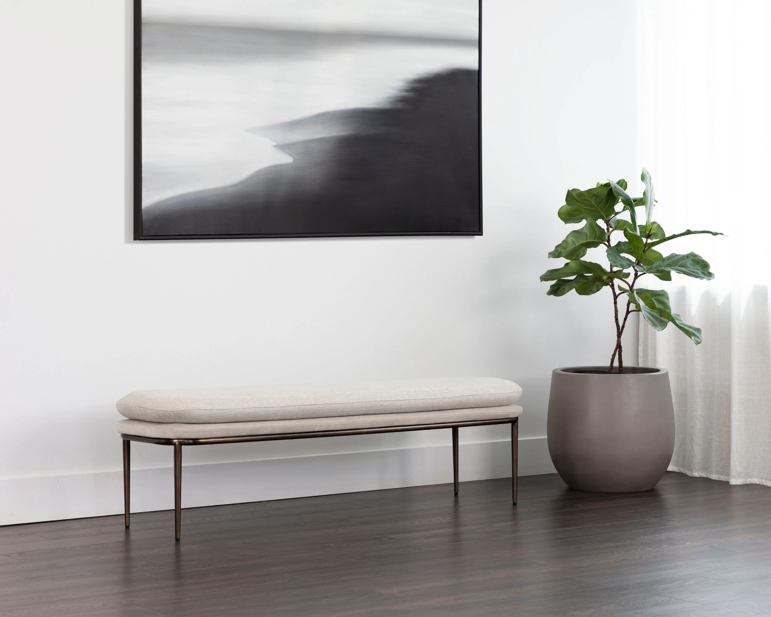Koffi Bench - Dark Bronze - Chacha Cream / Meg Taupe - Image 3