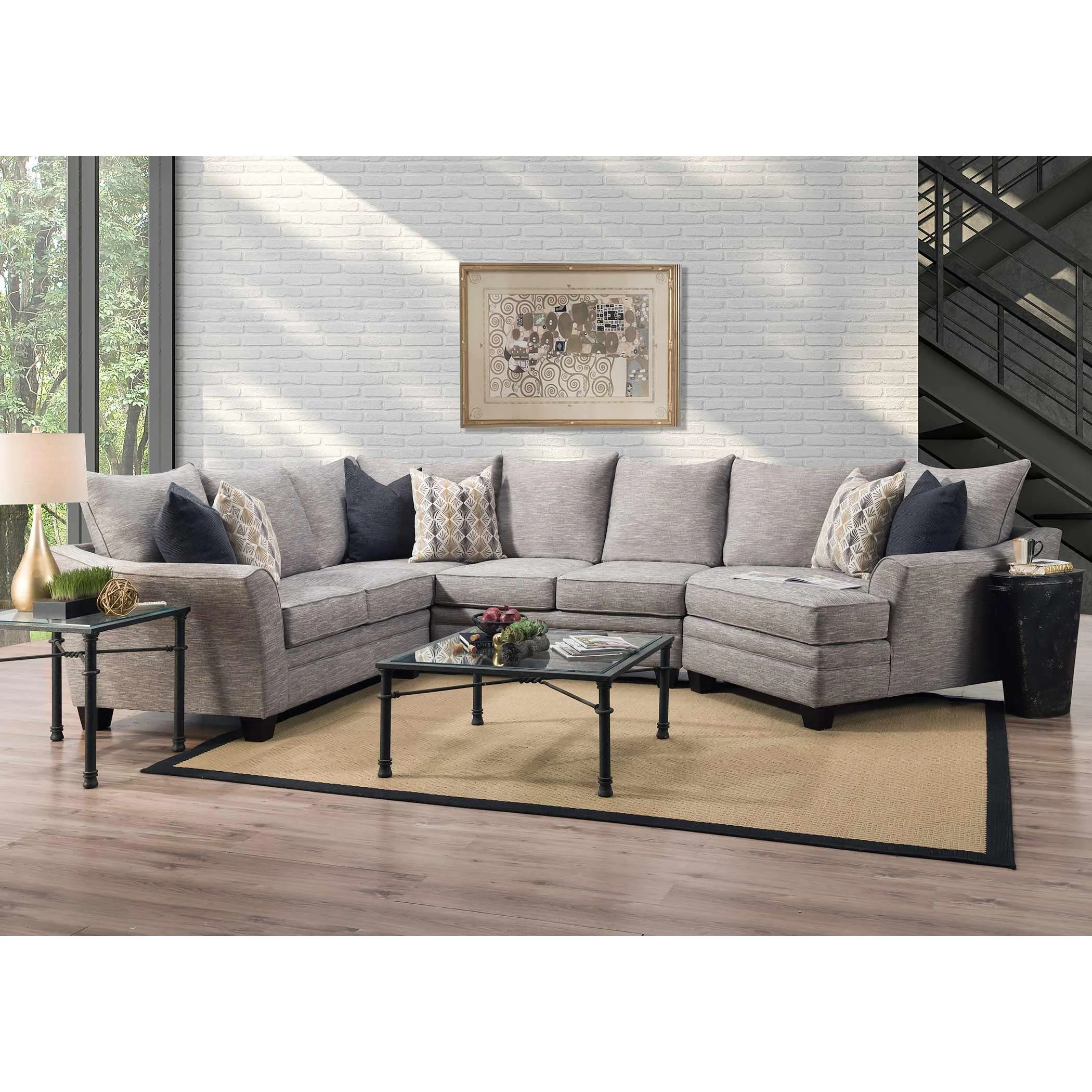 Franklin Springer Fabric 4 pc Sectional 983-59/983-04/983-69/983-98 3510-05 - Image 2