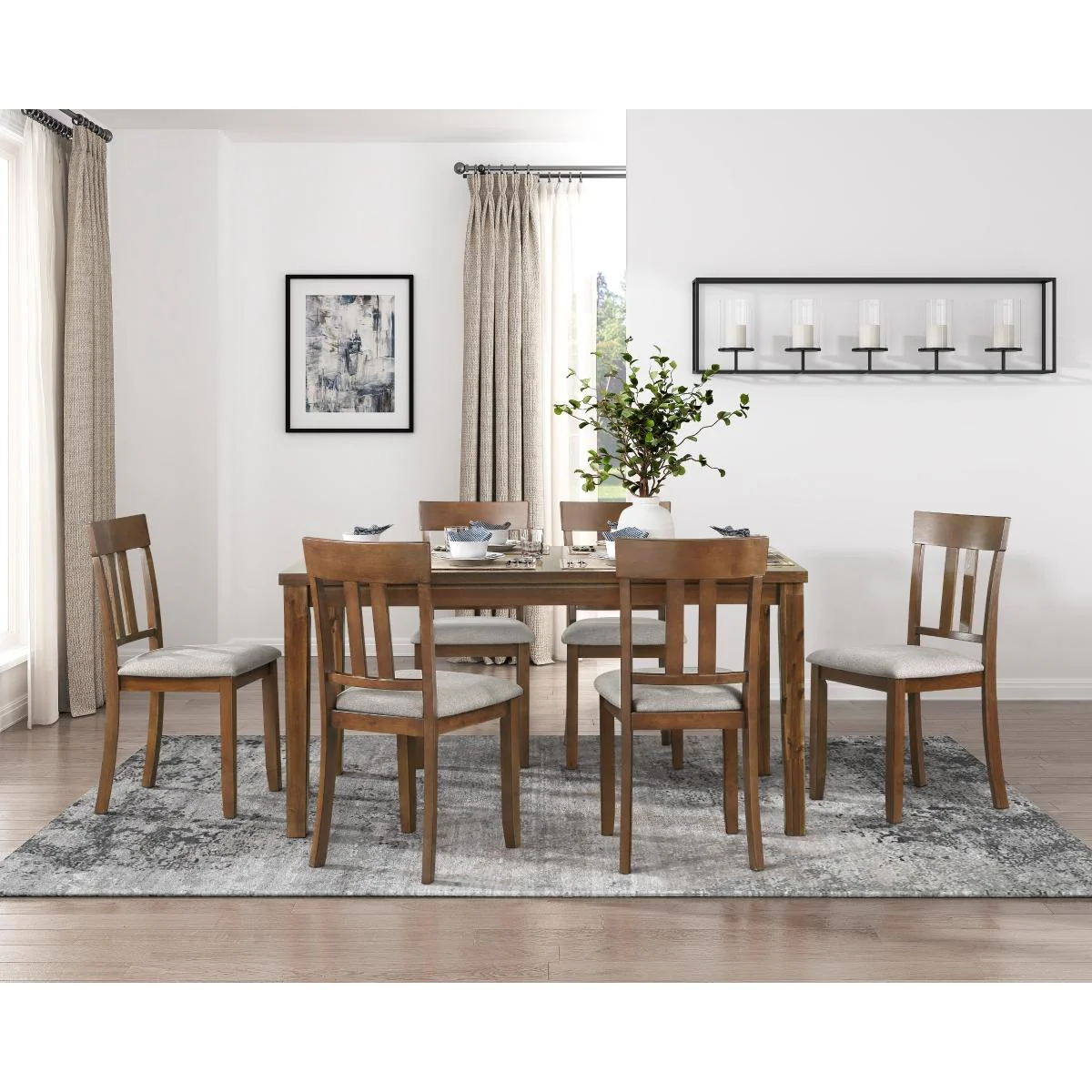 Homelegance Prineville 5762 7 pc Dinette Set - Cherry - Image 1