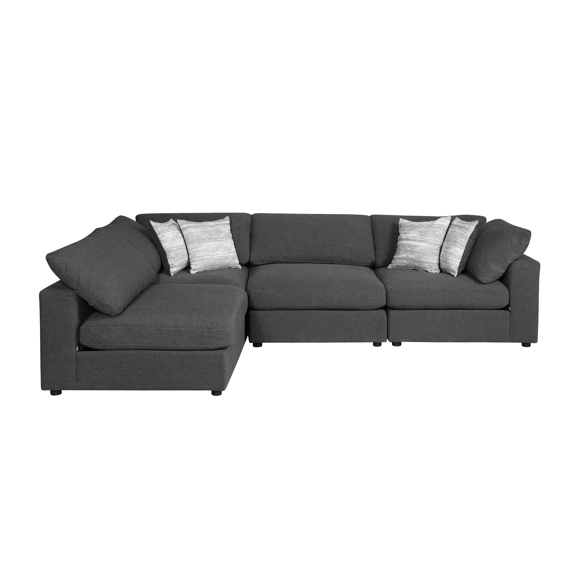 Coaster Furniture Serene 551324-SETA 4 pc Upholstered Modular Sectional - Charcoal - Image 1