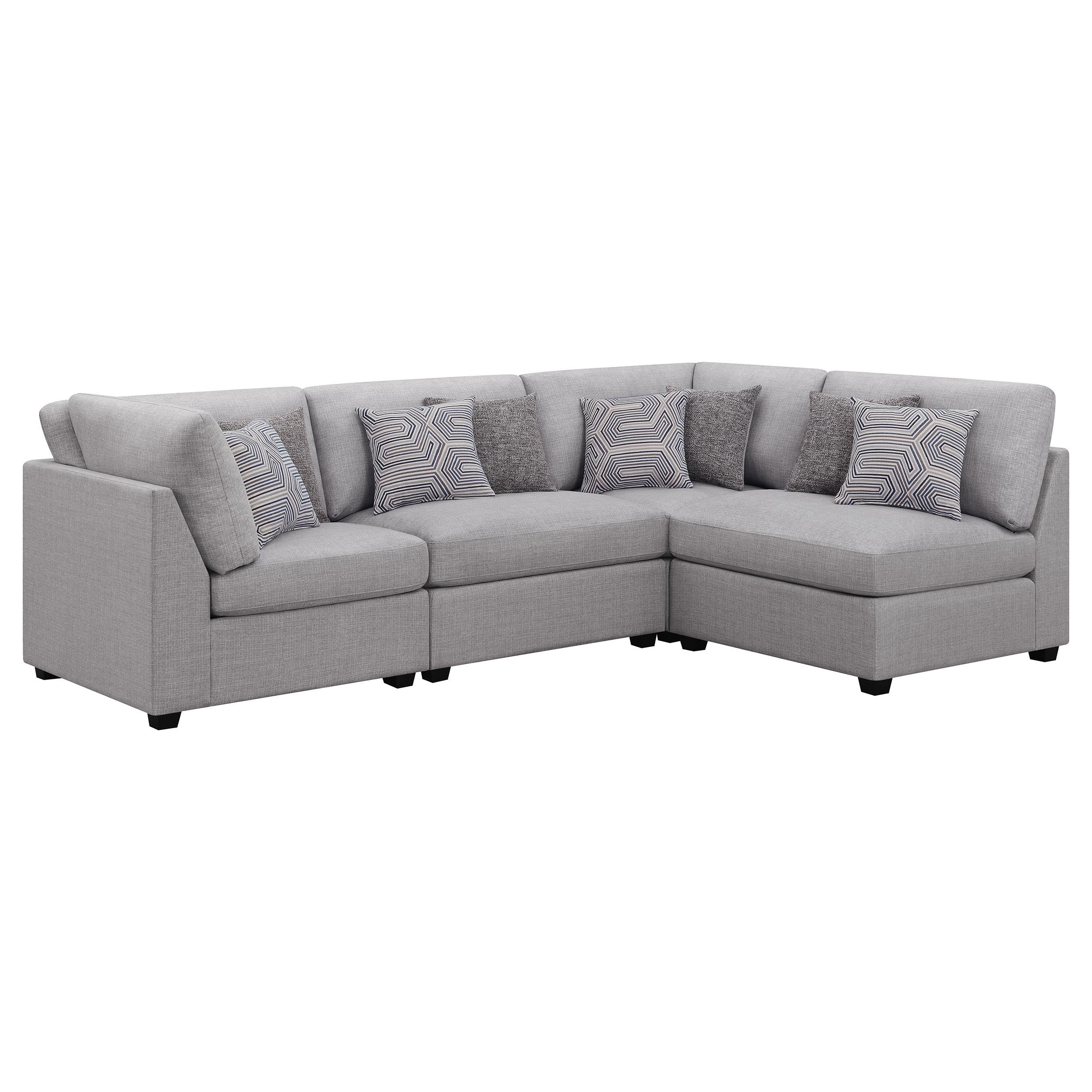 Coaster Furniture Cambria 551511-S4B 4 pc Upholstered Modular Sectional - Grey - Image 1