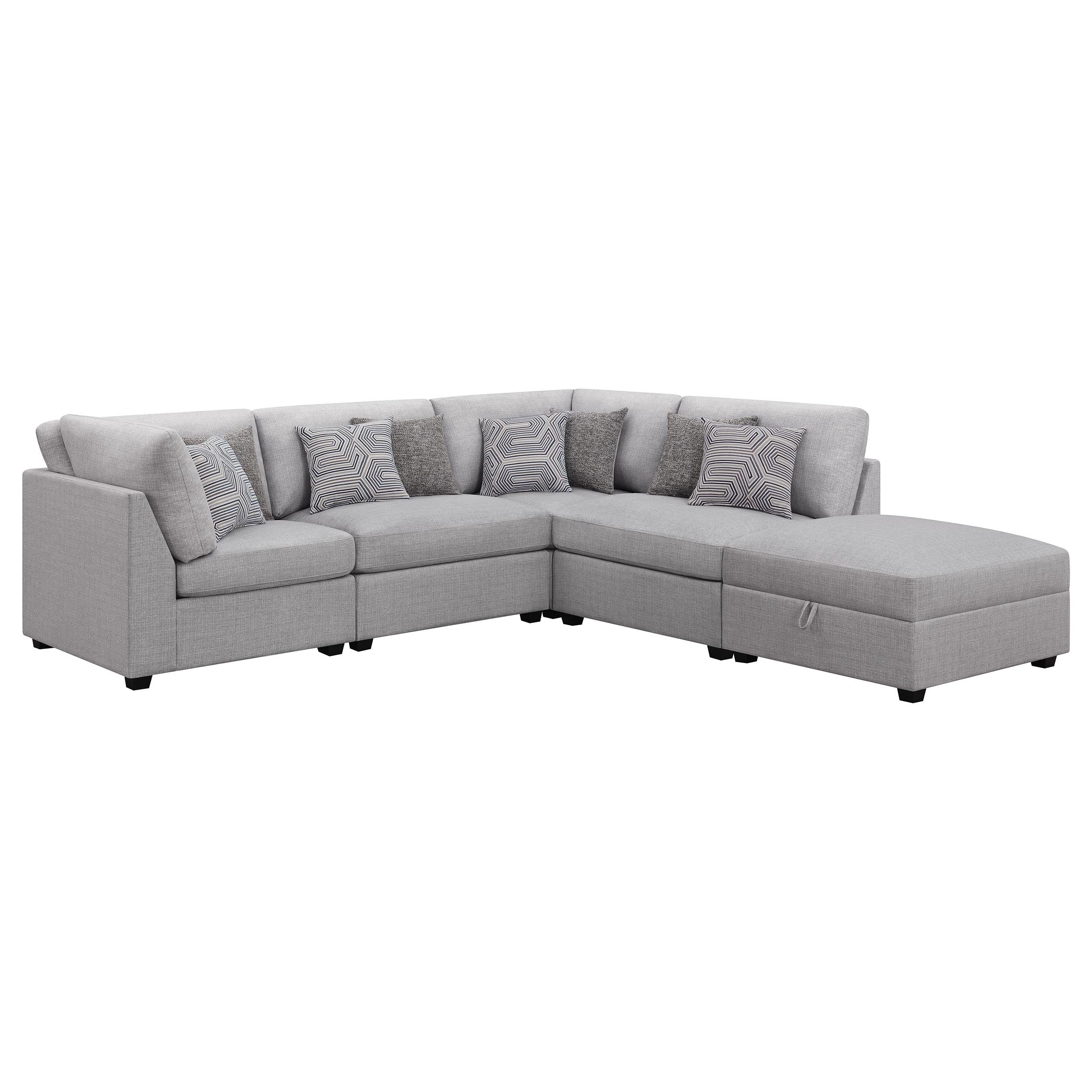 Coaster Furniture Cambria 551511-S5B 5 pc Upholstered Modular Sectional - Grey - Image 1