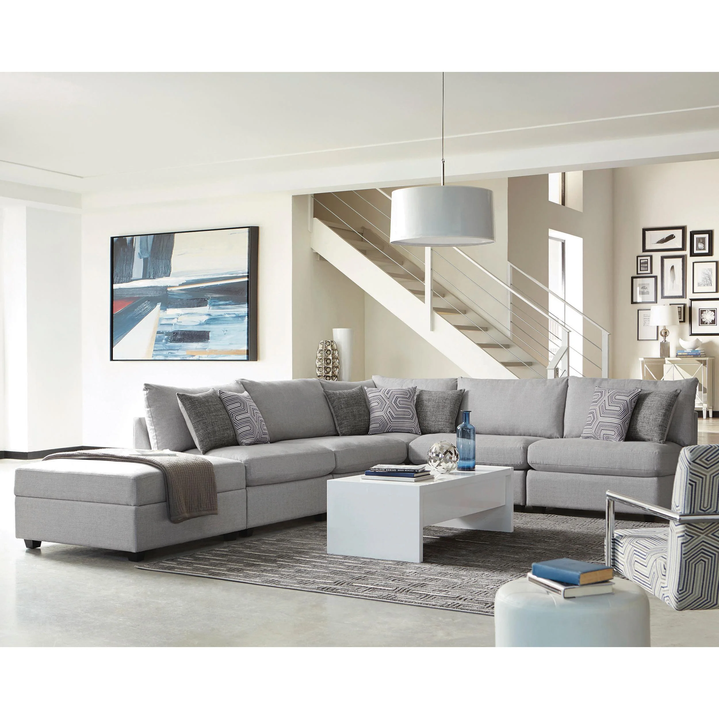 Coaster Furniture Cambria 551511-SET 6 pc Upholstered Modular Sectional - Grey - Image 2