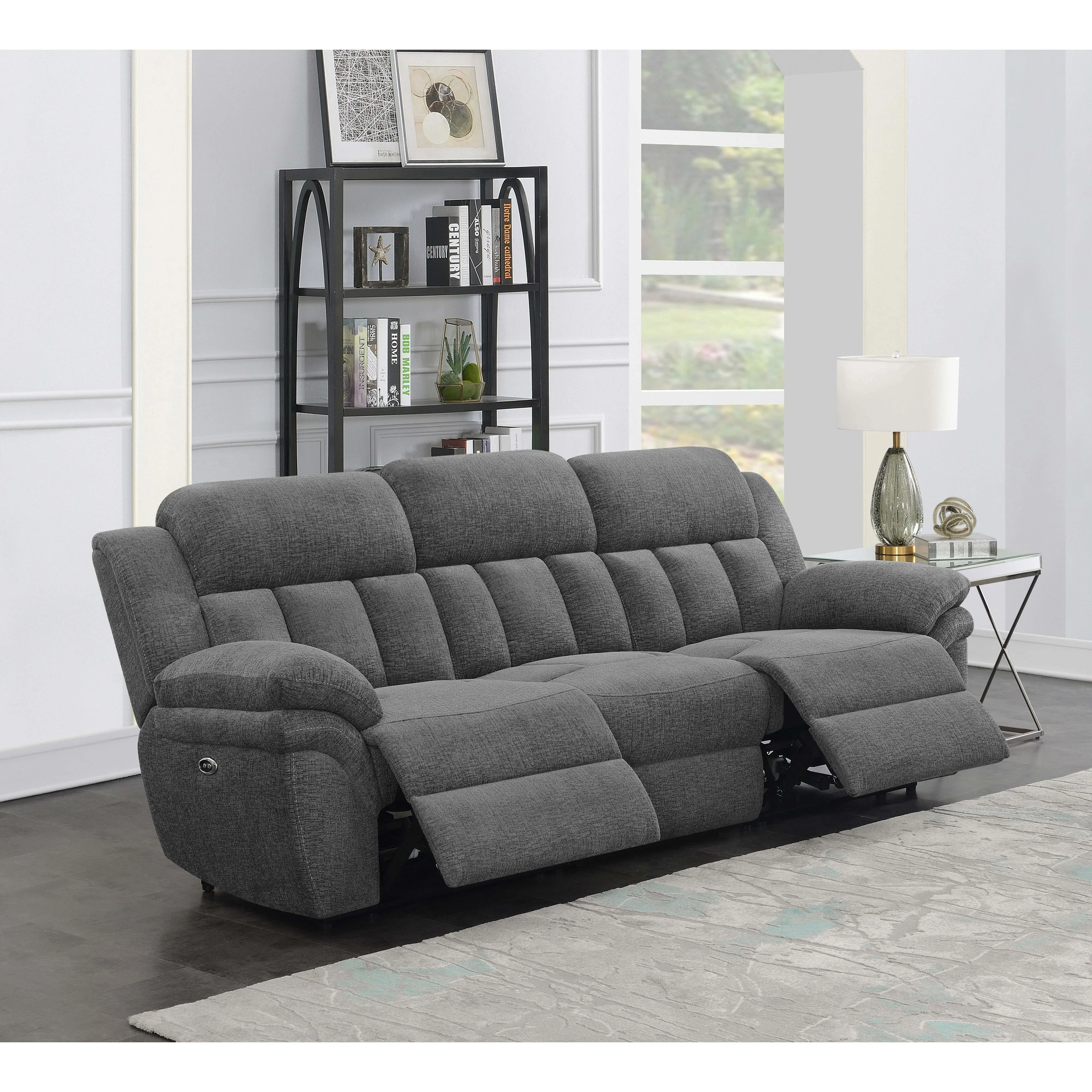 Coaster Furniture Bahrain 609541P Upholstered Power Sofa - Charcoal - Image 2